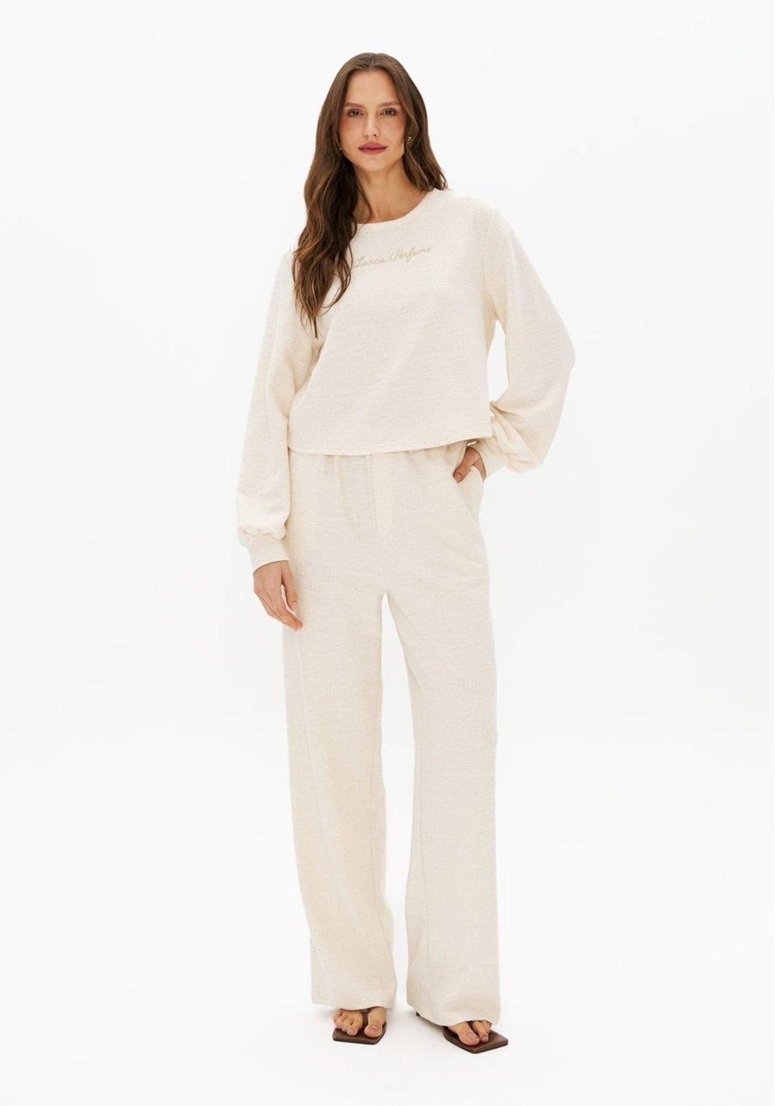 Calça Wide Leg Cintura Alta Lança Perfume