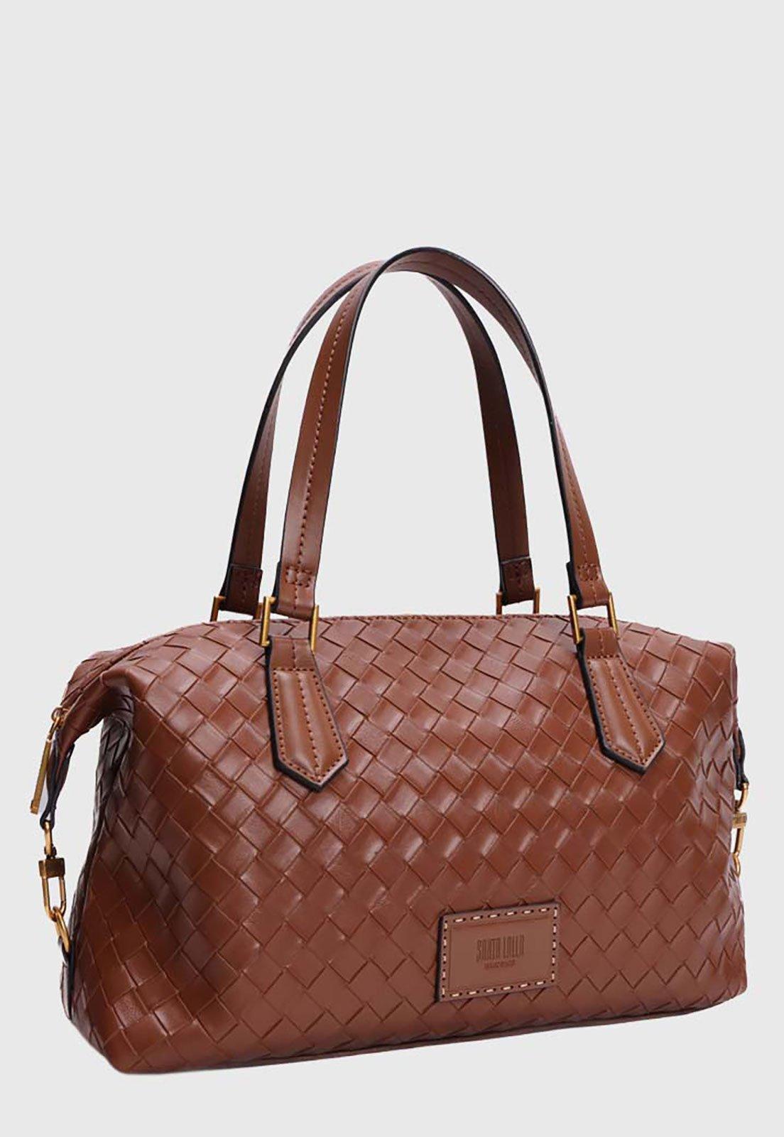 Bolsa Grande Feminina Santa Lolla Trançada Marrom