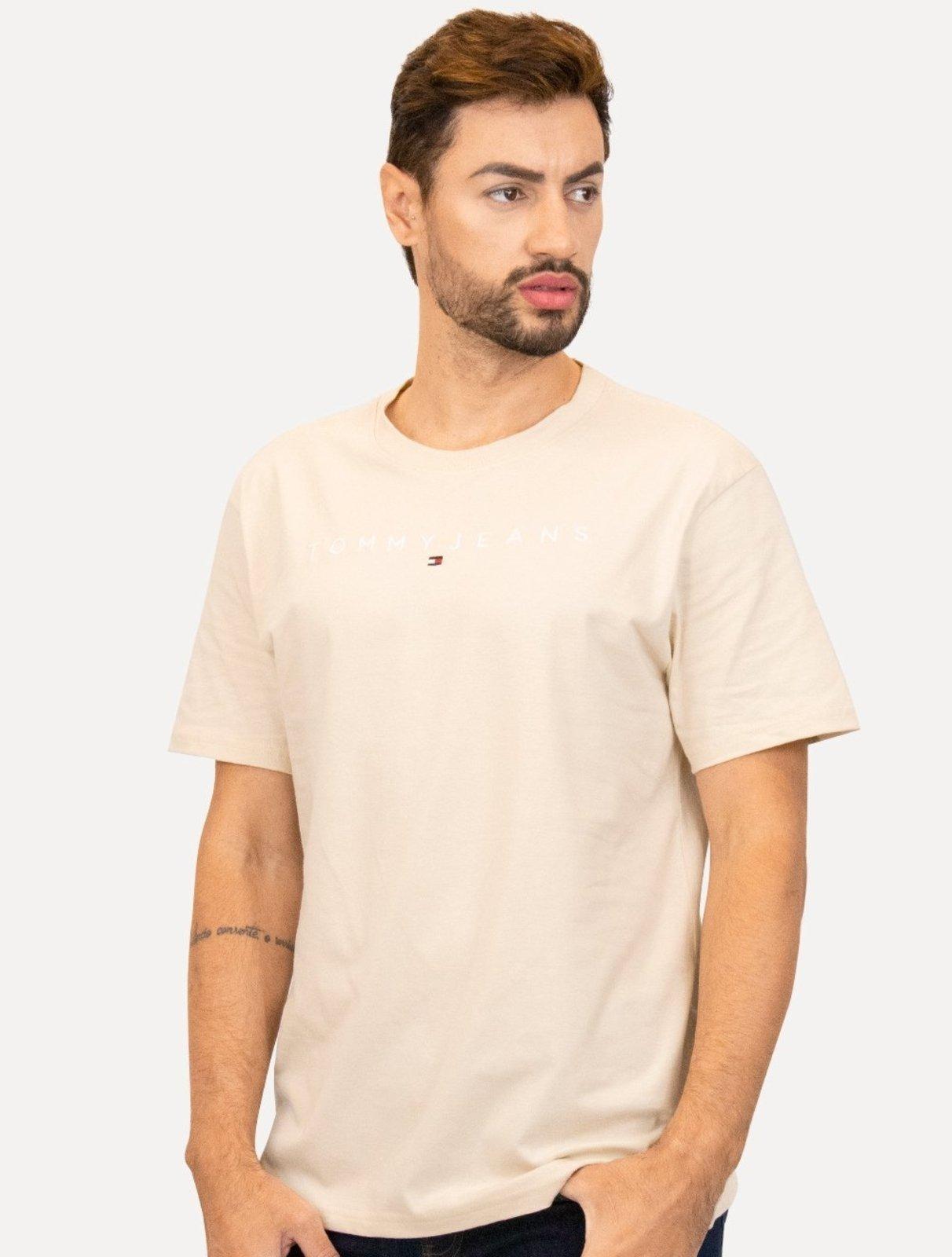 Camiseta Tommy Jeans Masculina Core Linear Logo Tee Areiaa