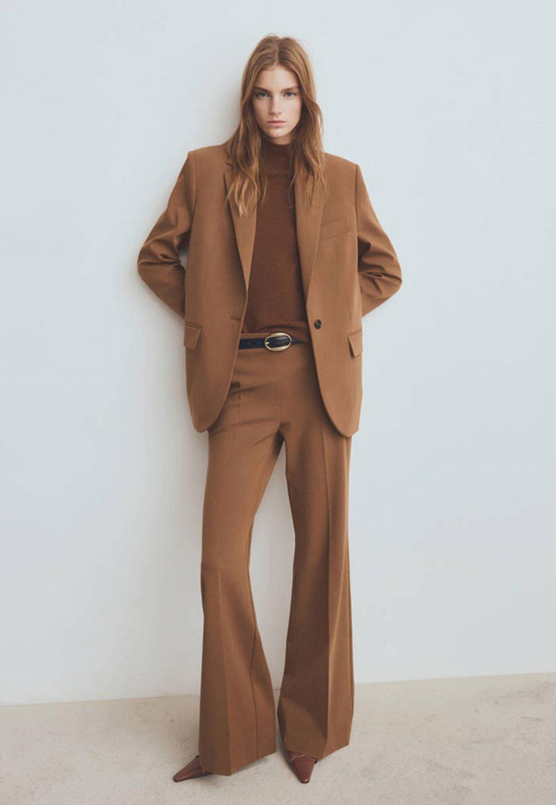 Calça Feminina Mango Milano Caramelo