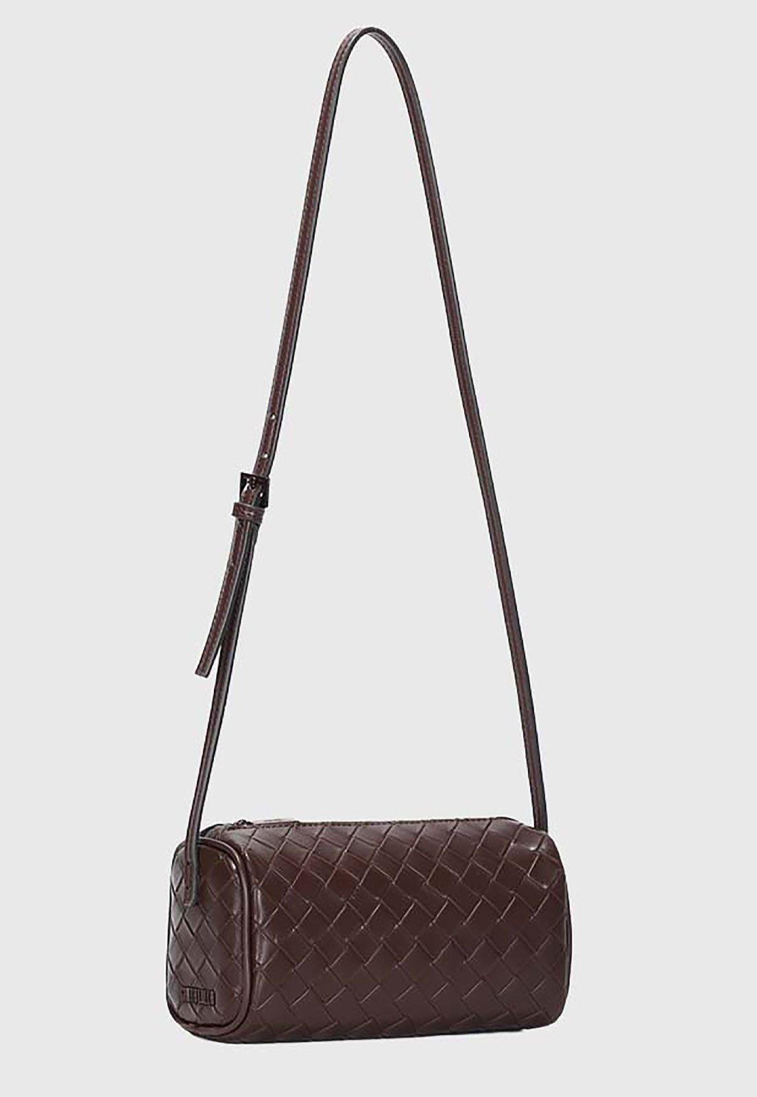 Bolsa Feminina Santa Lolla Pequena Trançada Marrom