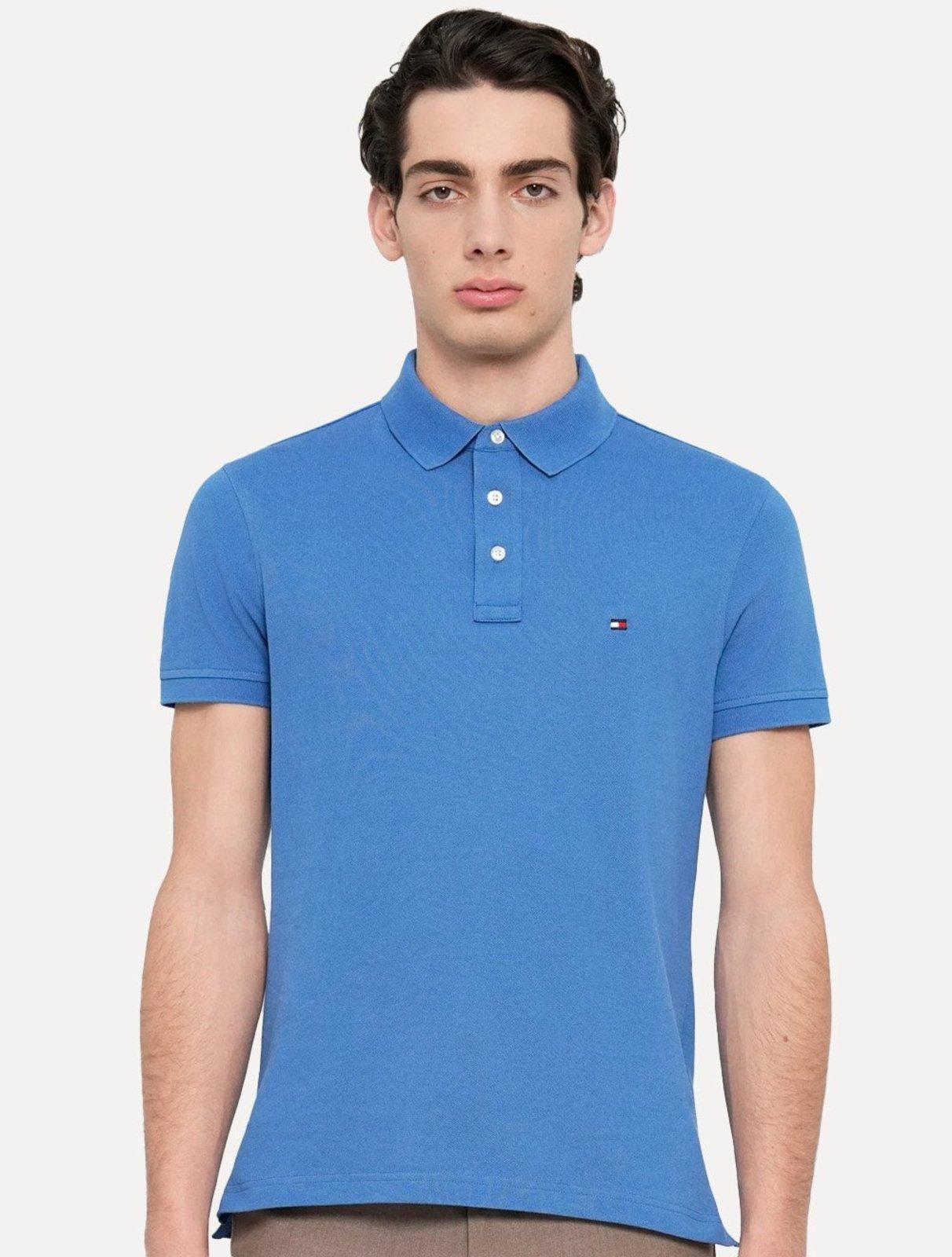 Polo Tommy Hilfiger Masculina Slim Piquet 1985 Orbit Azul