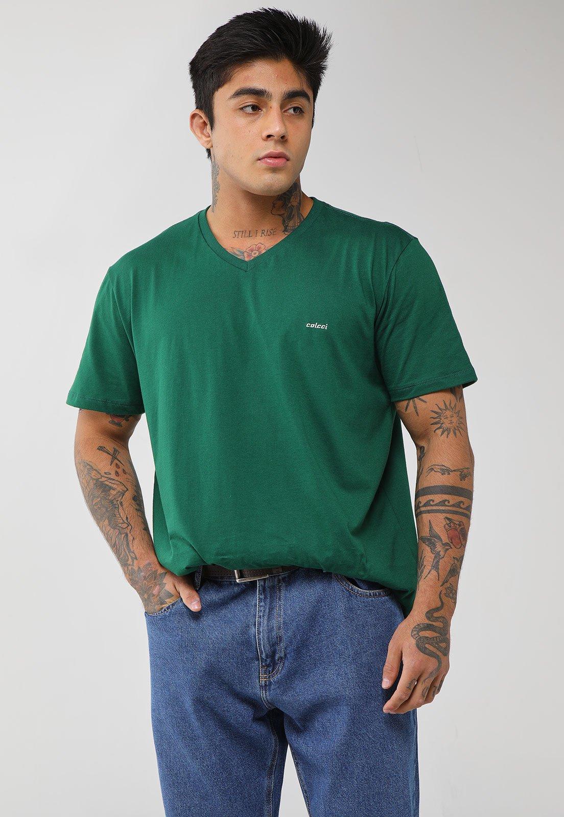 Camiseta Masculina Colcci Decote V Verde