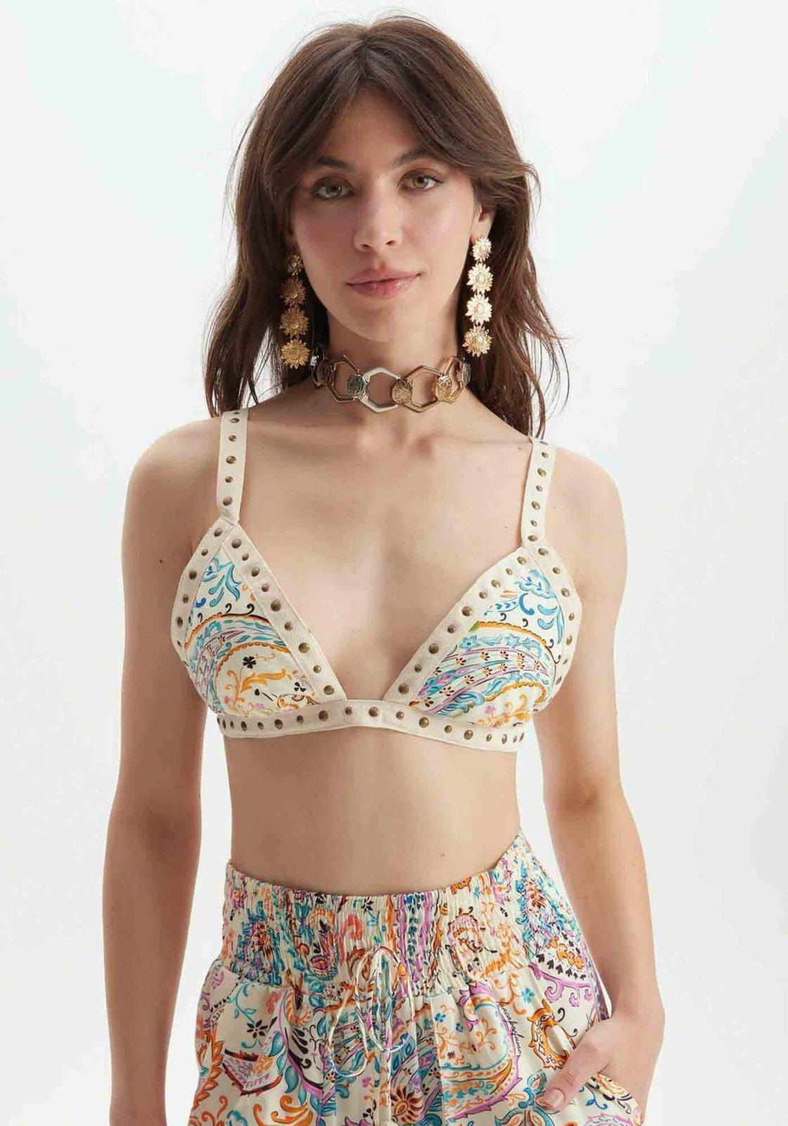 Top Estampado Com Tachas Lança Perfume