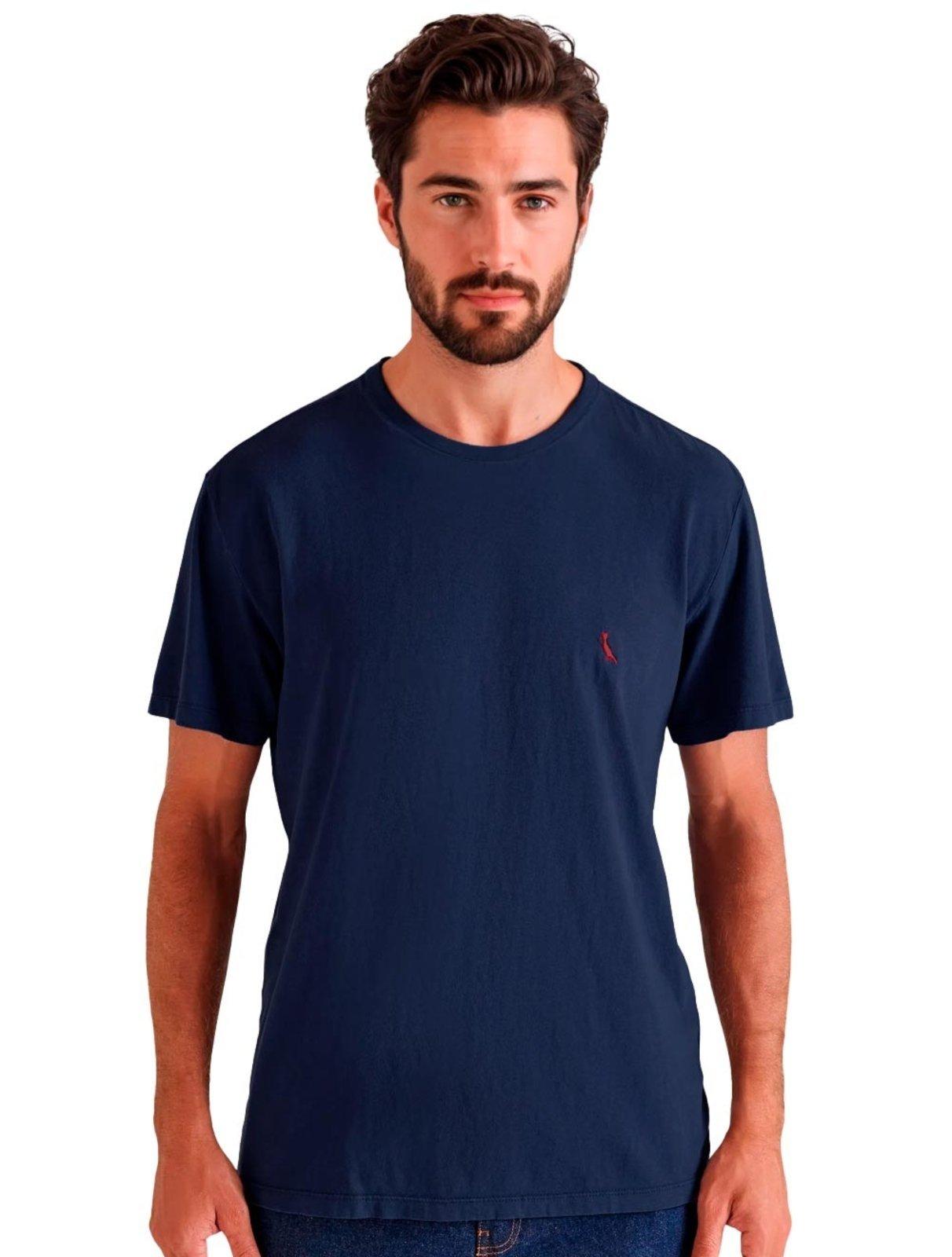 Camiseta Reserva Masculina Slim Algodão Peruano Azul Marinho