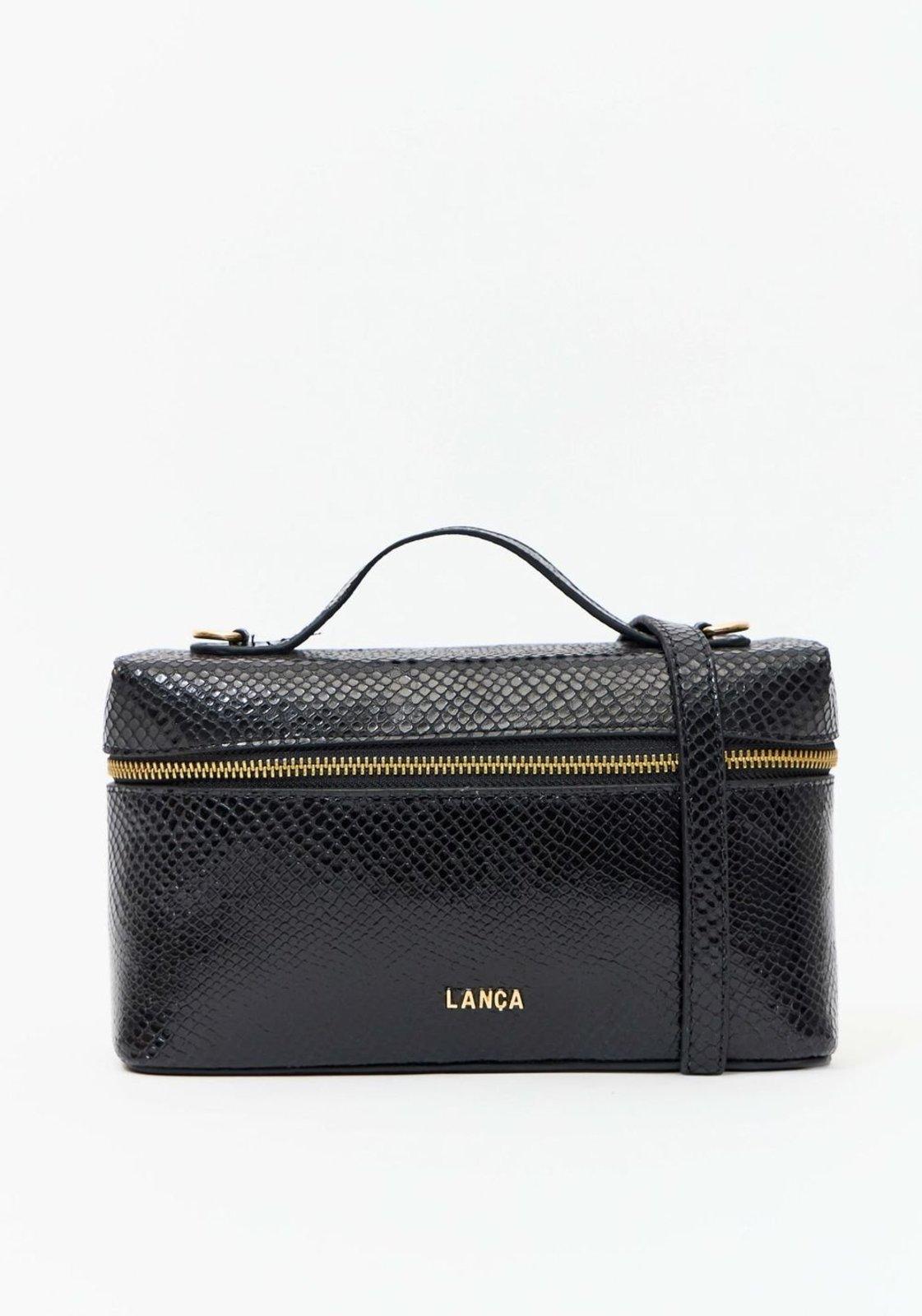 Bolsa Tote Couro Cobra Com Enfeite Lança Perfume