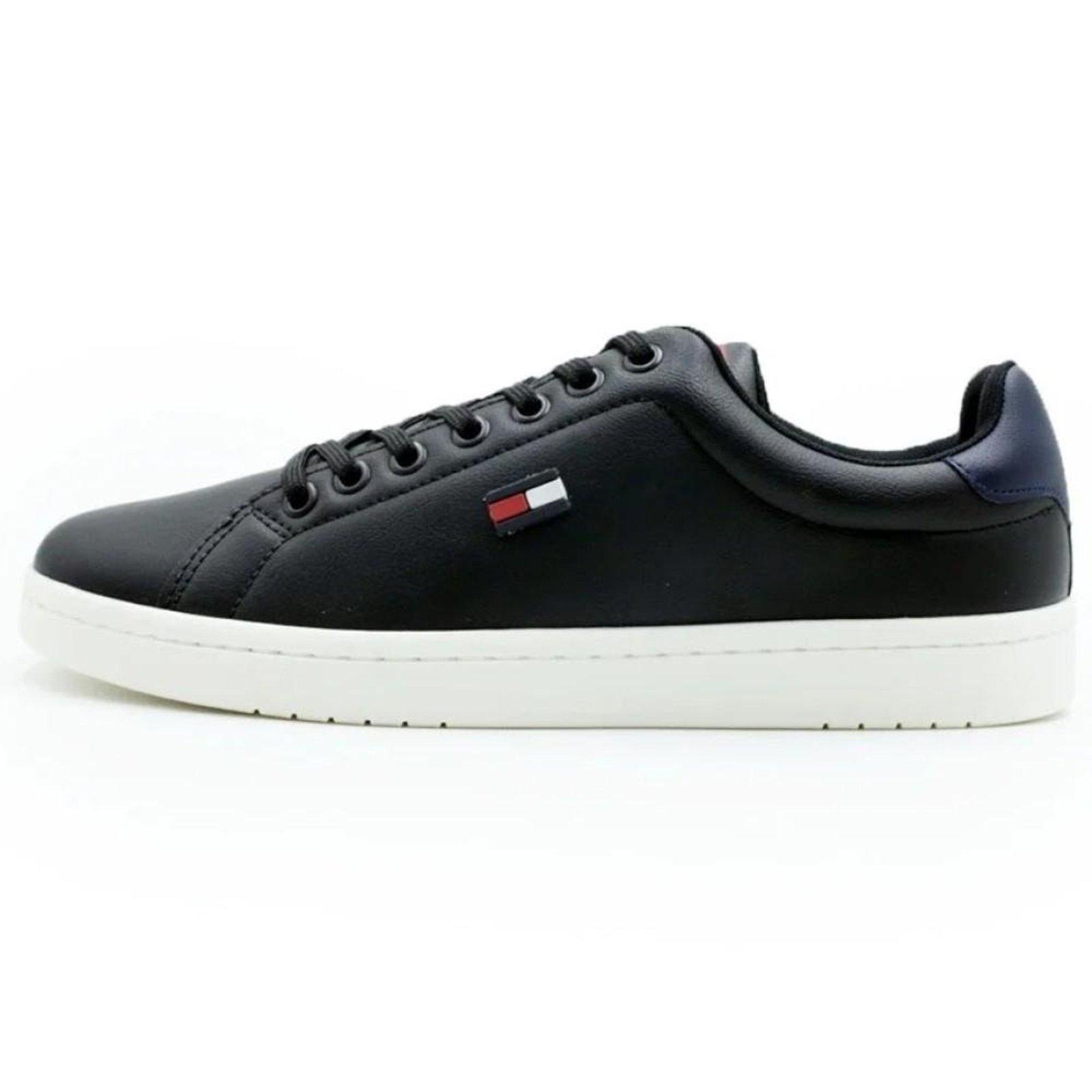Tênis Tommy Hilfiger Flag Low Cut Lace-Up Masculino Black