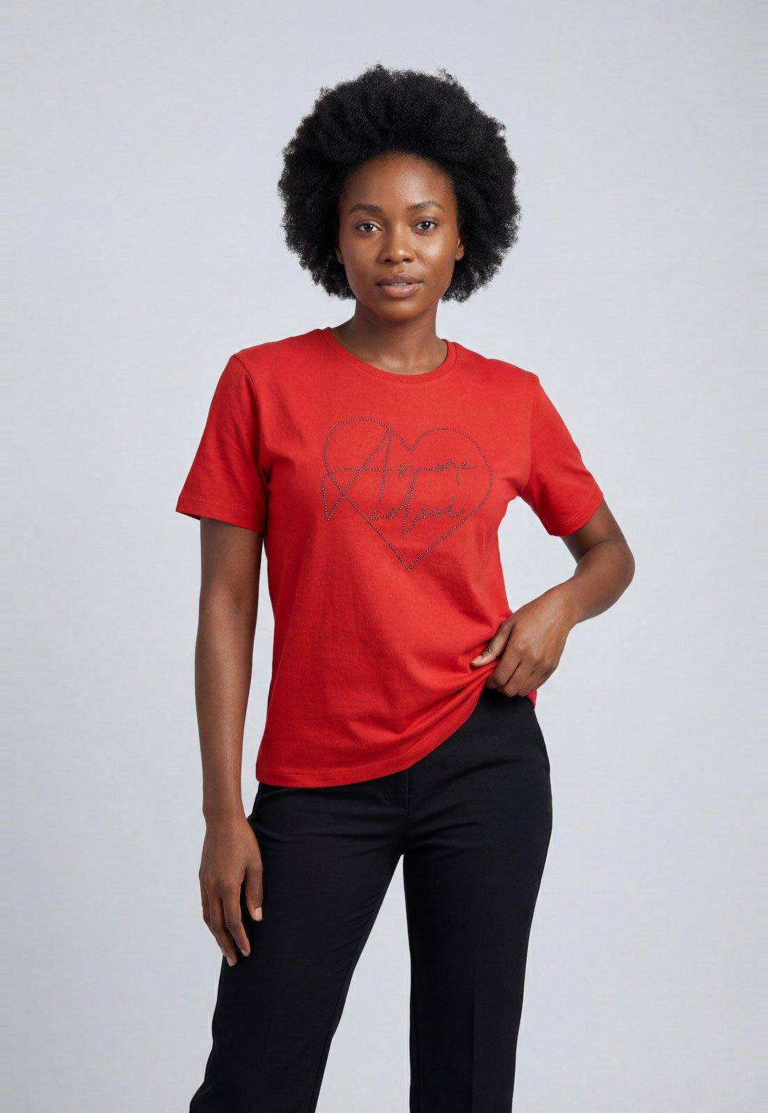 Camiseta Feminina Colcci Estampa Amor Vermelha
