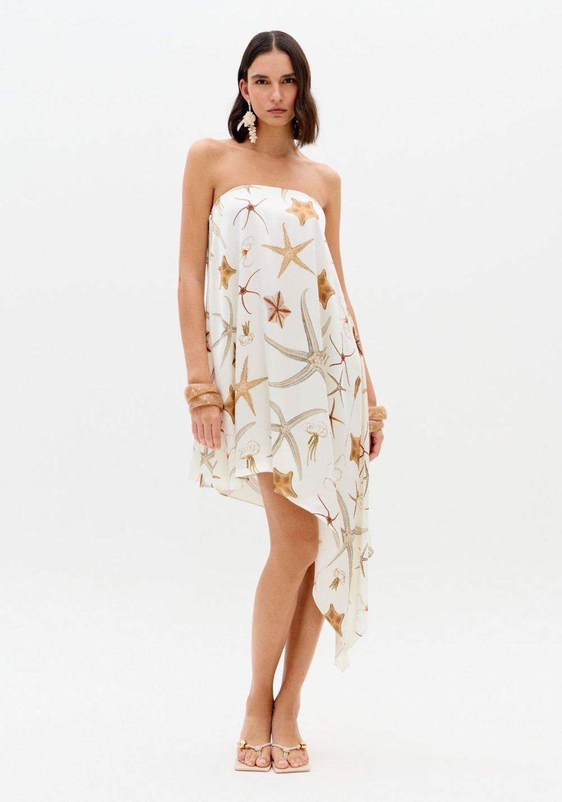 Vestido Sem Alças Assimétrico Lança Perfume