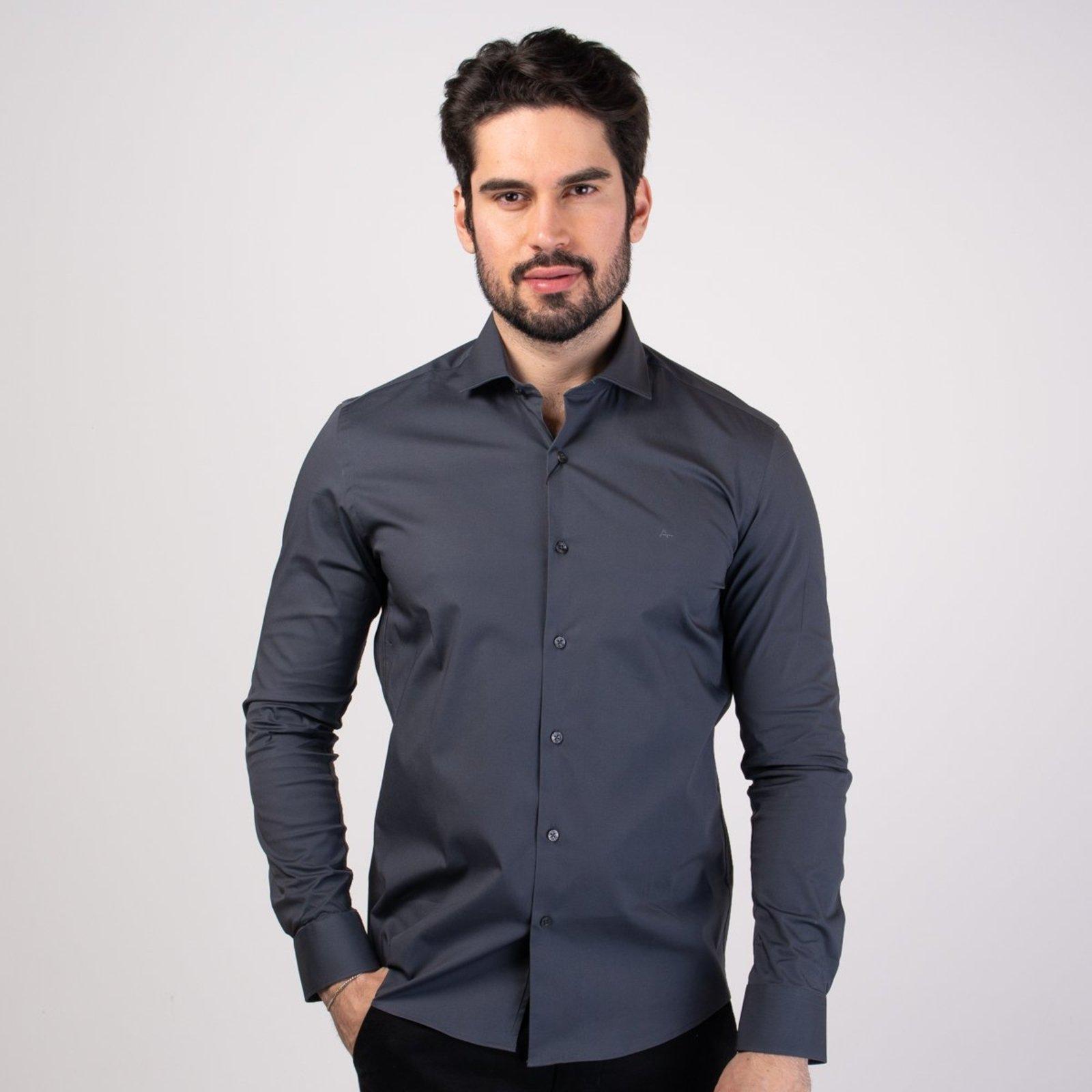 Camisa Aramis Tricoline Strech Chumbo
