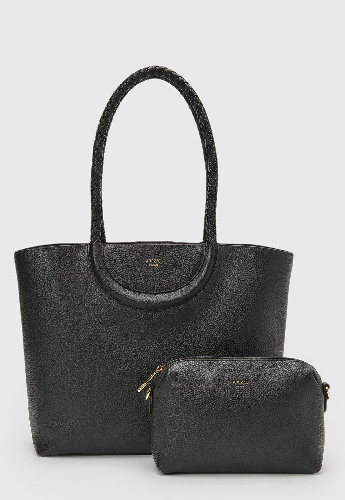 Bolsa Feminina Arezzo Alças Trançadas Preta