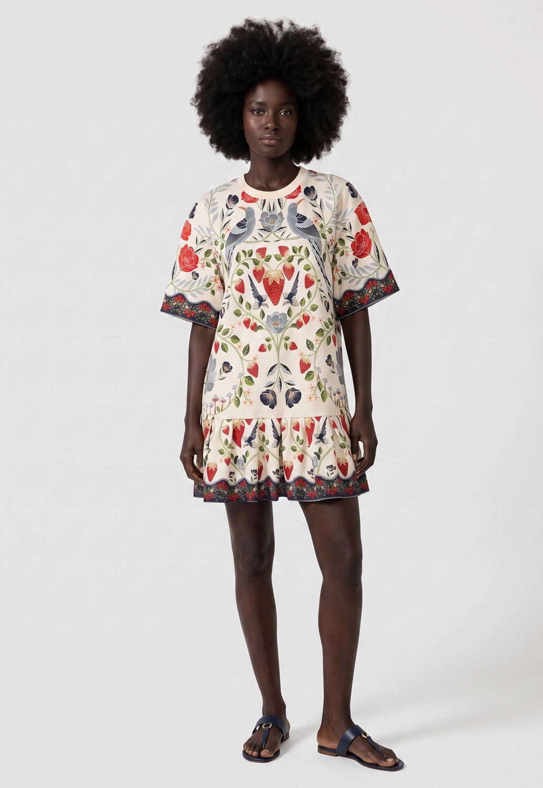 Vestido Feminino FARM Estampa Floral Branco