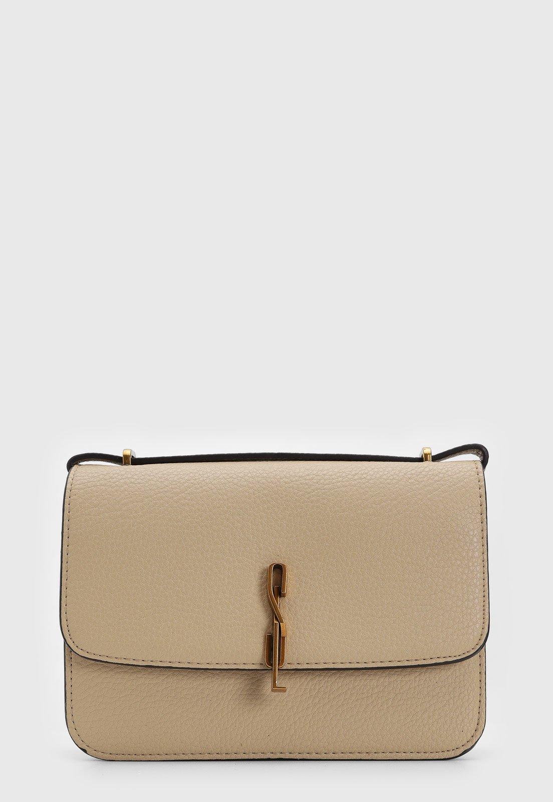 Bolsa Tiracolo Santa Lolla Logo Bege
