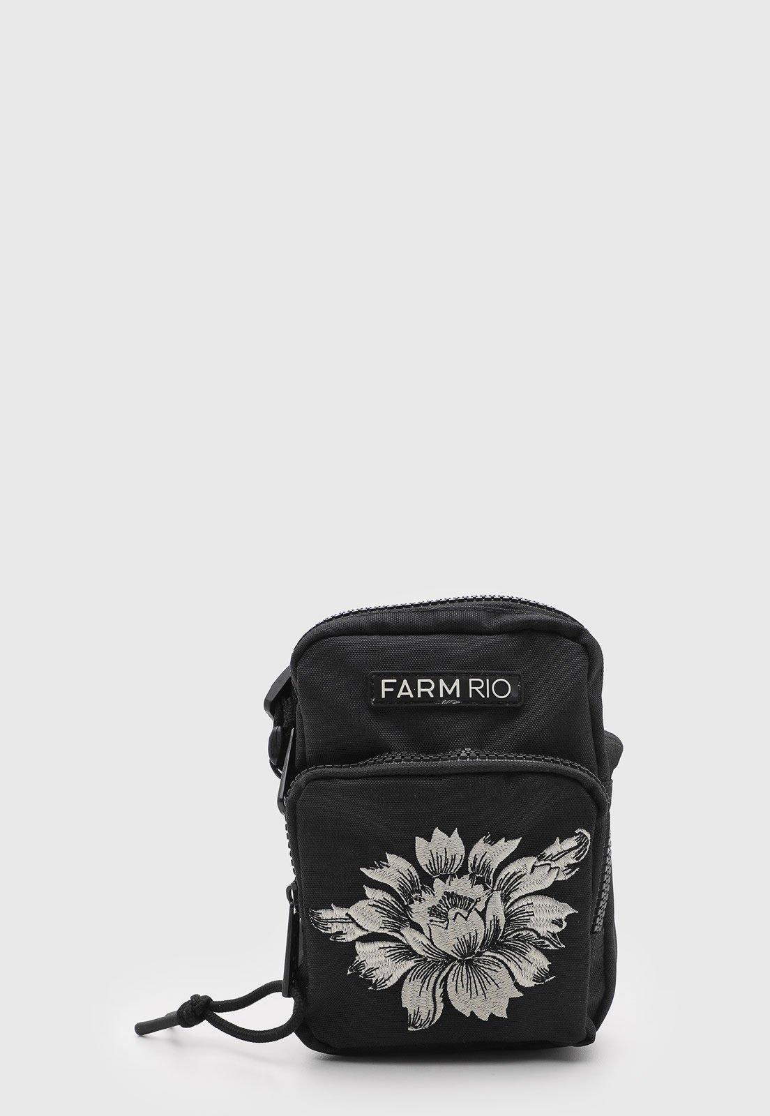 Bolsa Feminina FARM da Gema Guanacaste Bordada Preta