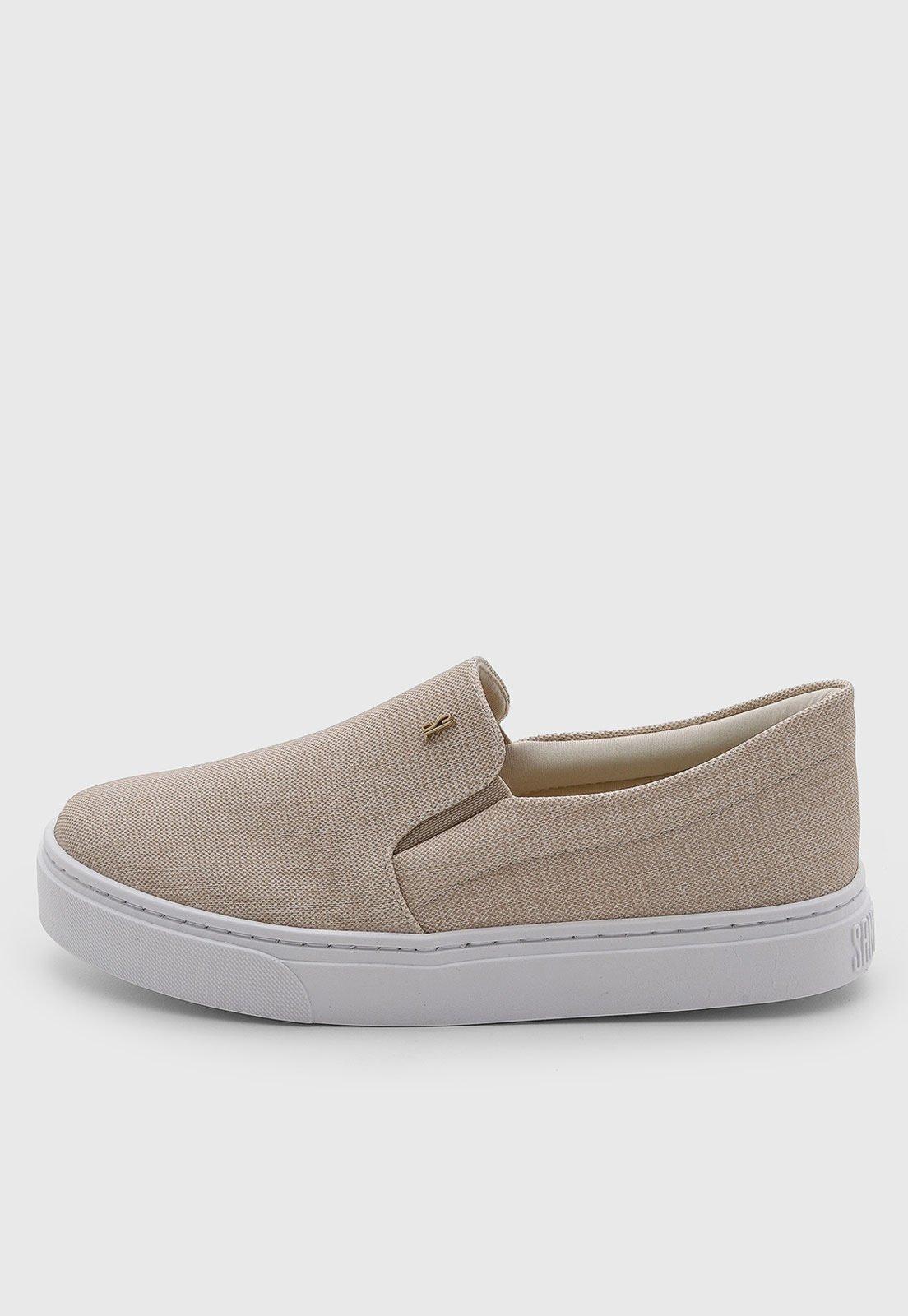 Tênis Feminino Santa Lolla Slip On Têxtil Bege