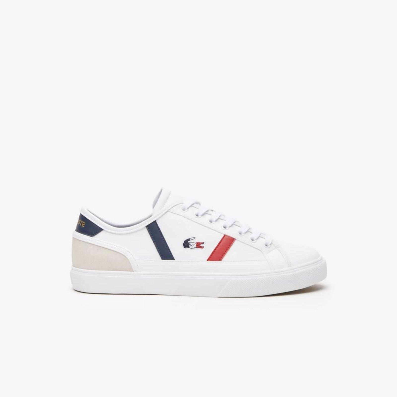 Tênis masculino Lacoste Sideline Pro em couro tricolor Branco