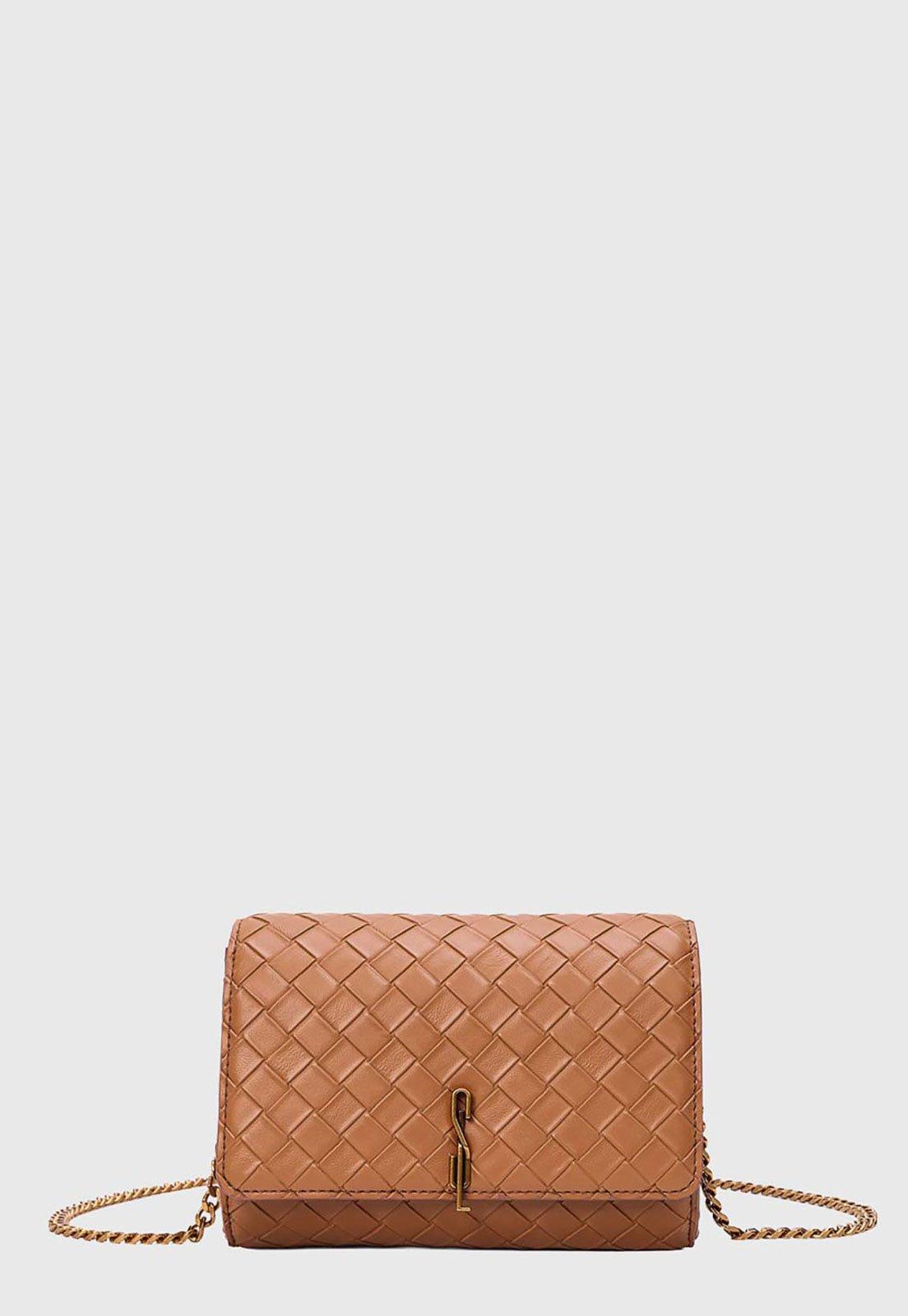 Bolsa Feminina Santa Lolla Pequena Trançada Bege