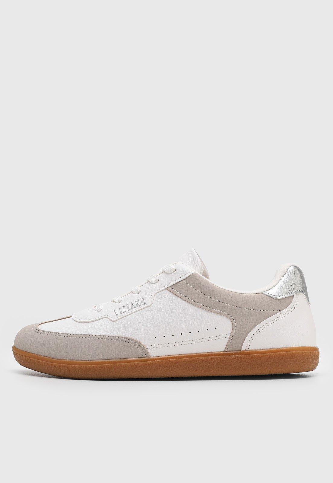 Tênis Feminino Vizzano Detalhe Metalizado Branco
