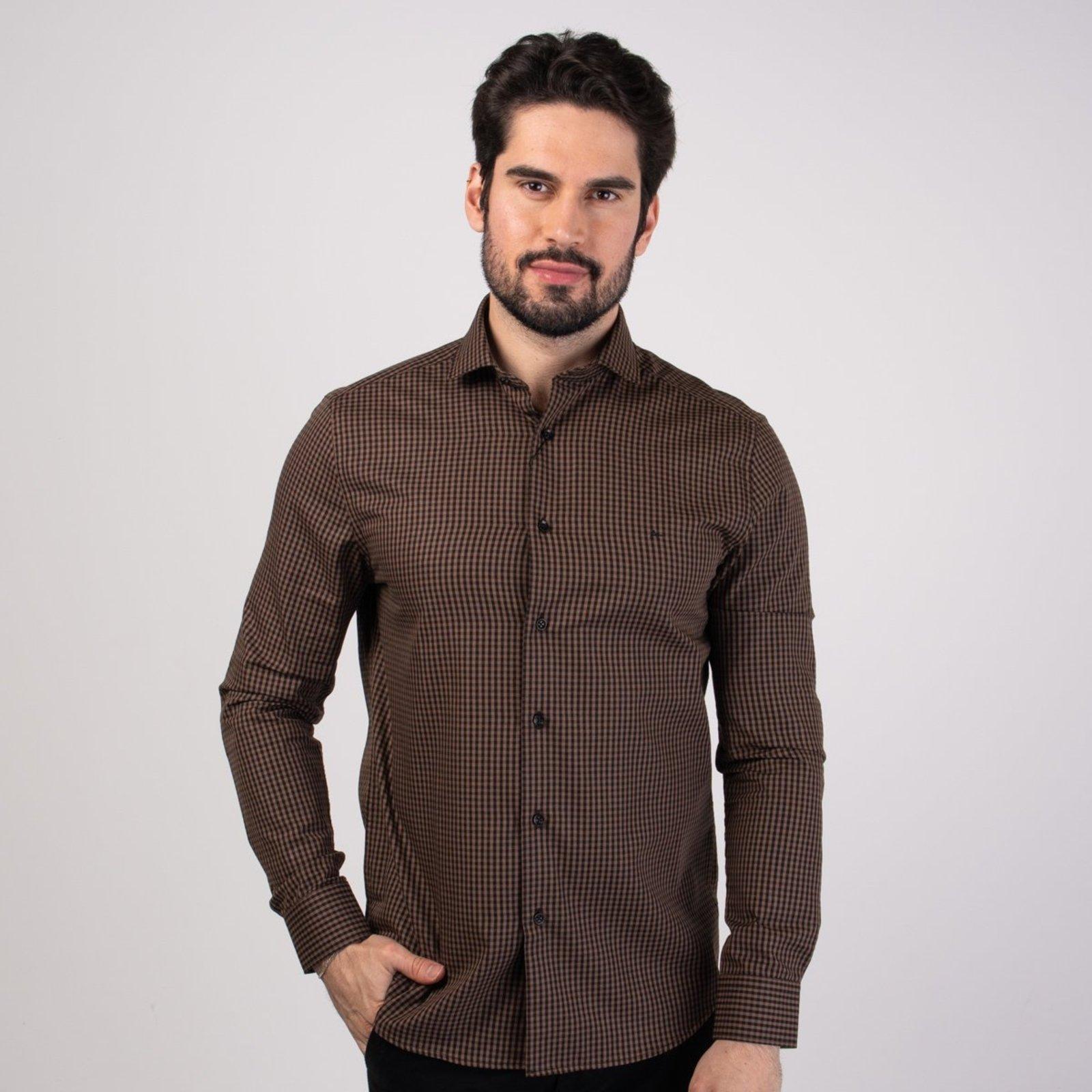 Camisa Aramis Damero Xadrez Marrom
