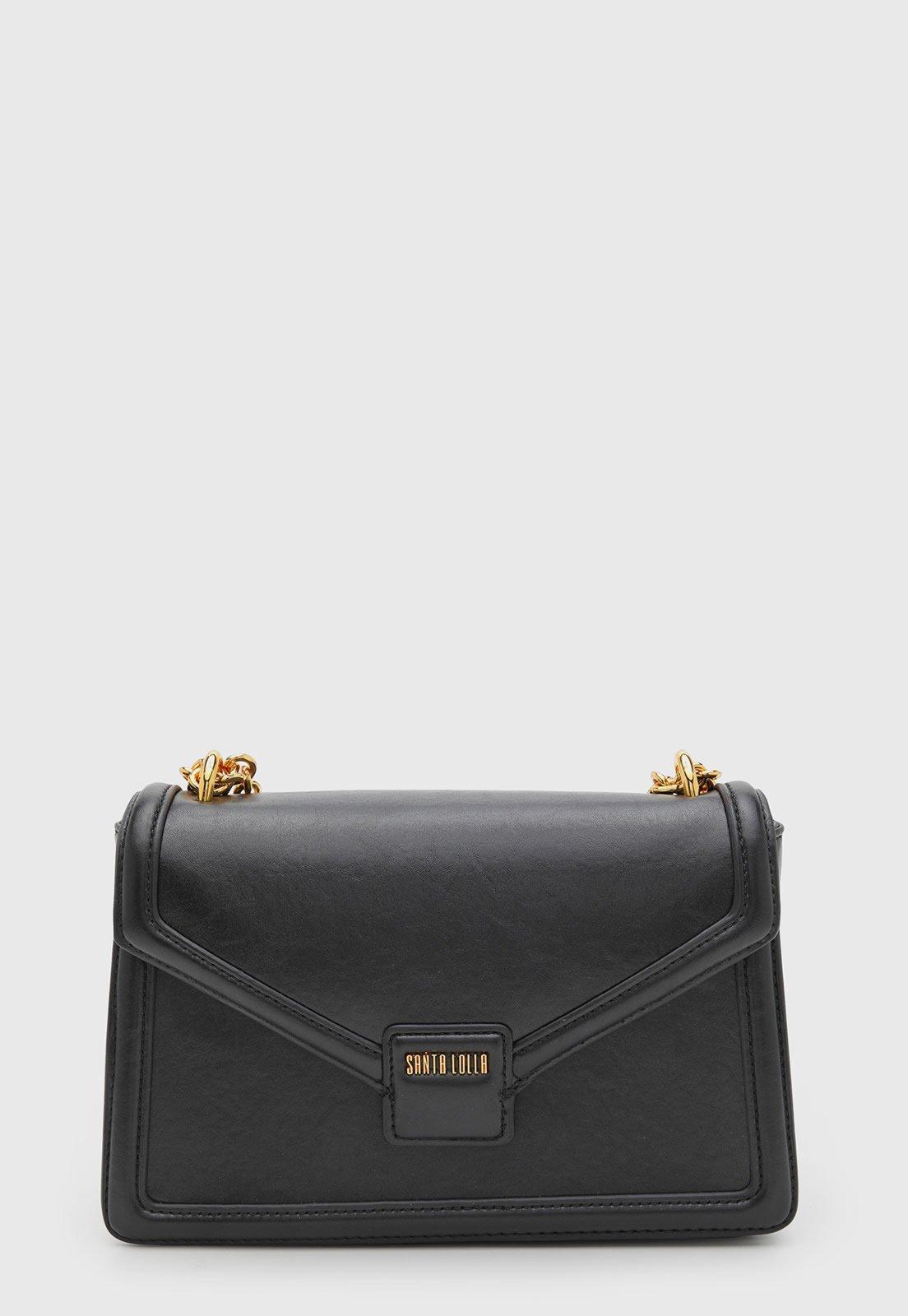 Bolsa Feminina Santa Lolla Alça Corrente Preta