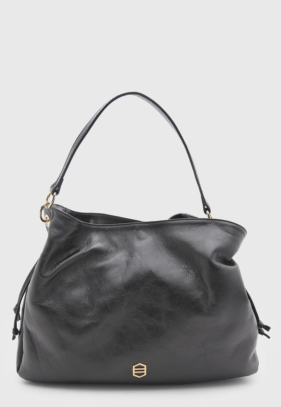 Bolsa Feminina Arezzo Grande Couro Preta