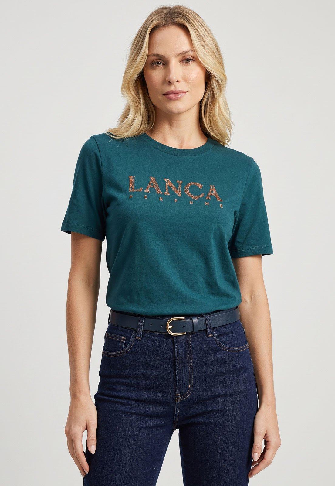 Camiseta Feminina Lança Perfume Gola Redonda Verde