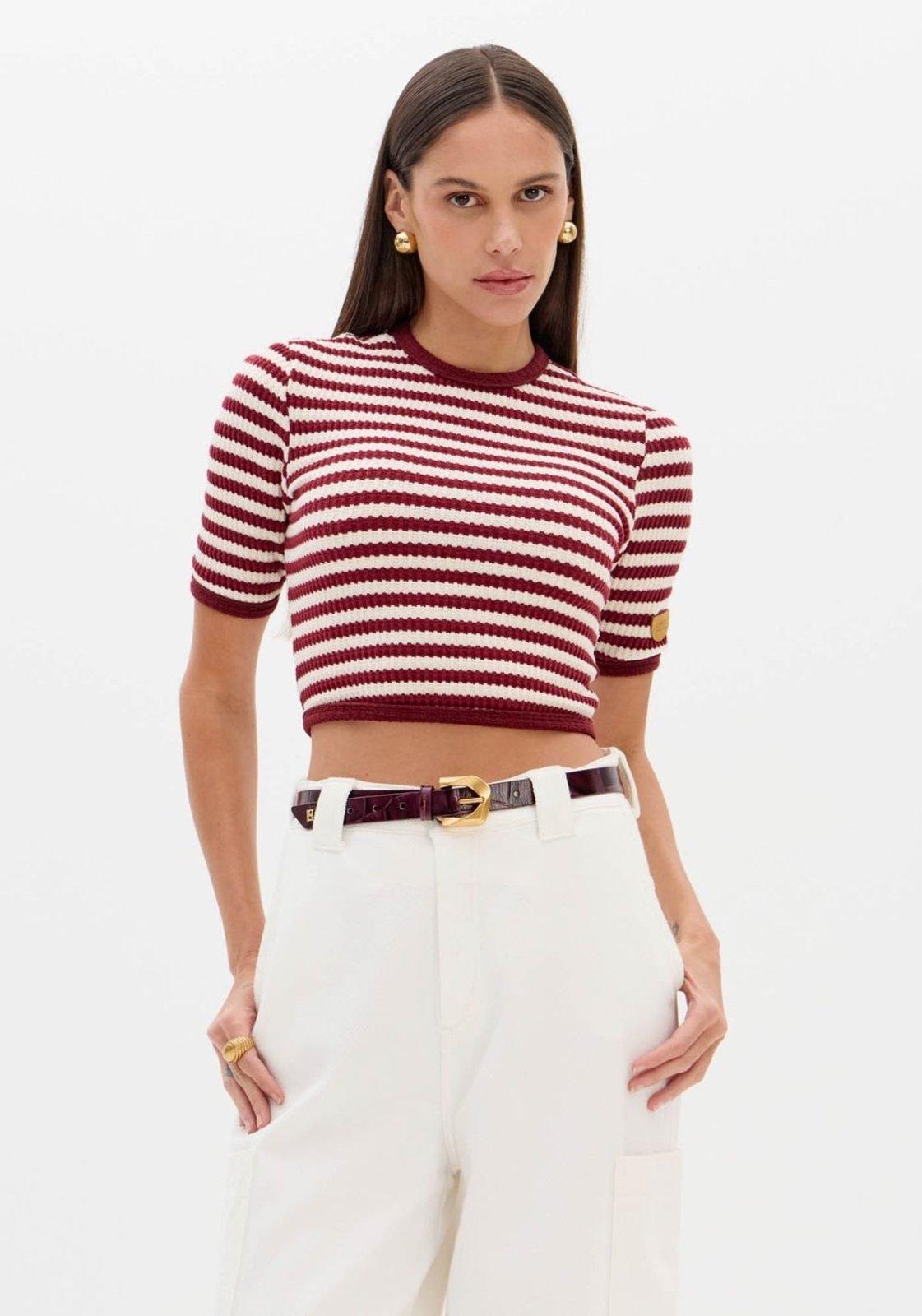 Blusa Cropped Manga Curta Lança Perfume