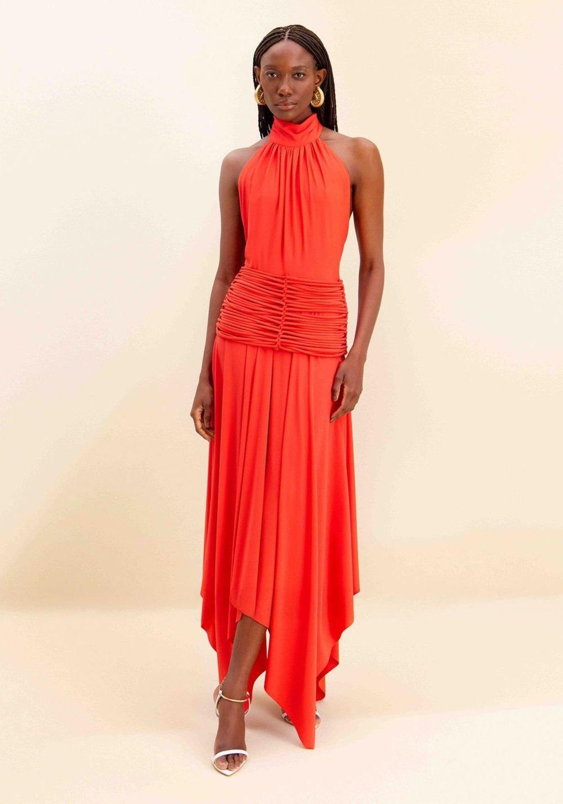 Vestido Super Midi Frente Única Lança Perfume