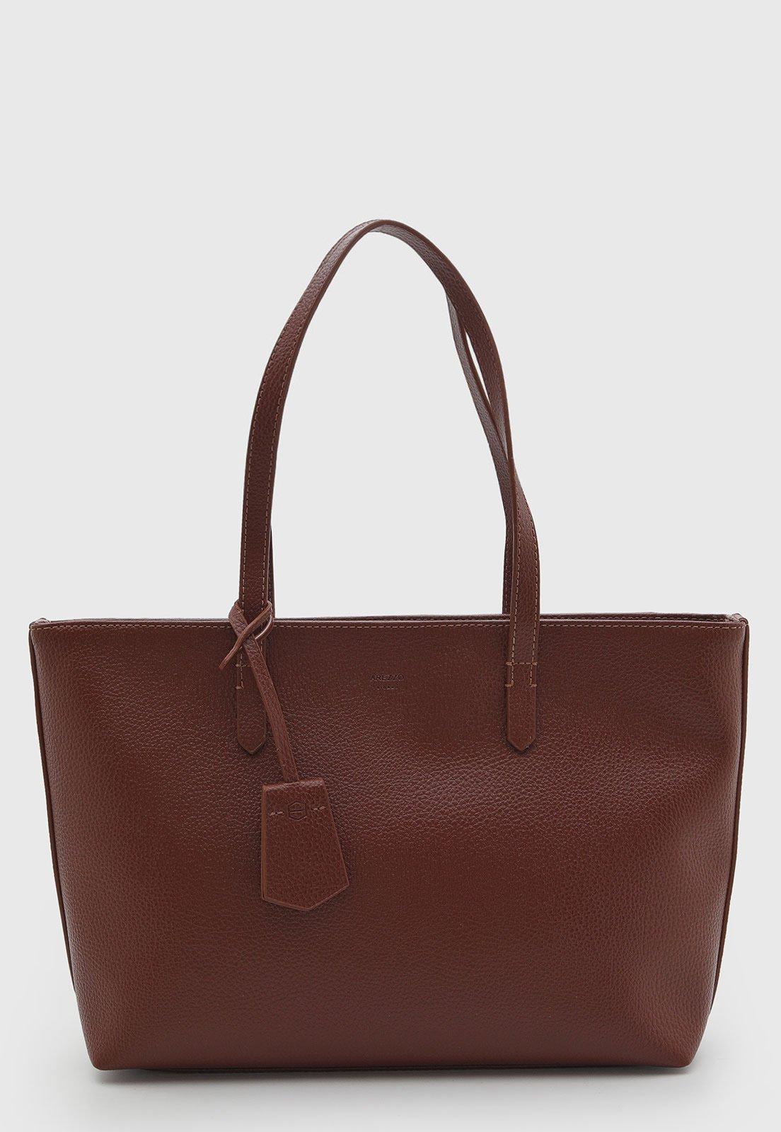 Bolsa Feminina Arezzo Estruturada Retangular Marrom