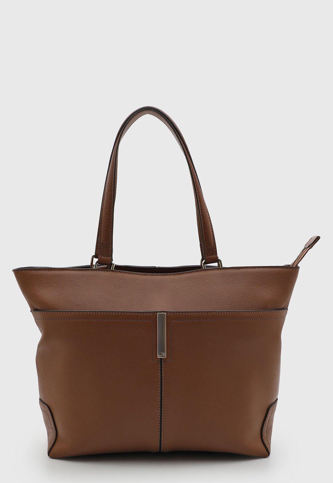 Bolsa Jorge Bischoff Detalhe Metálico Caramelo