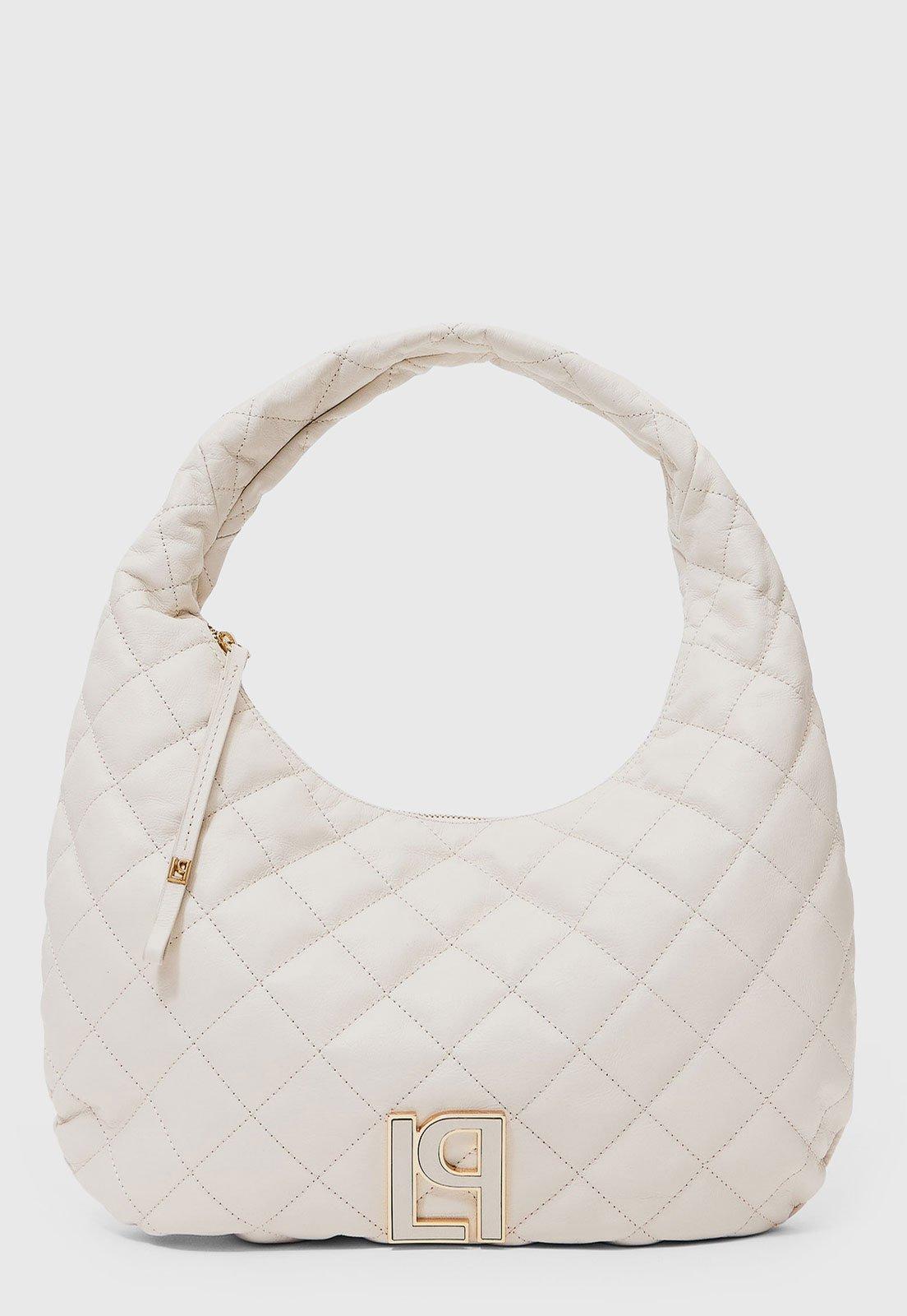 Bolsa Feminina Lança Perfume Média Couro Off-White