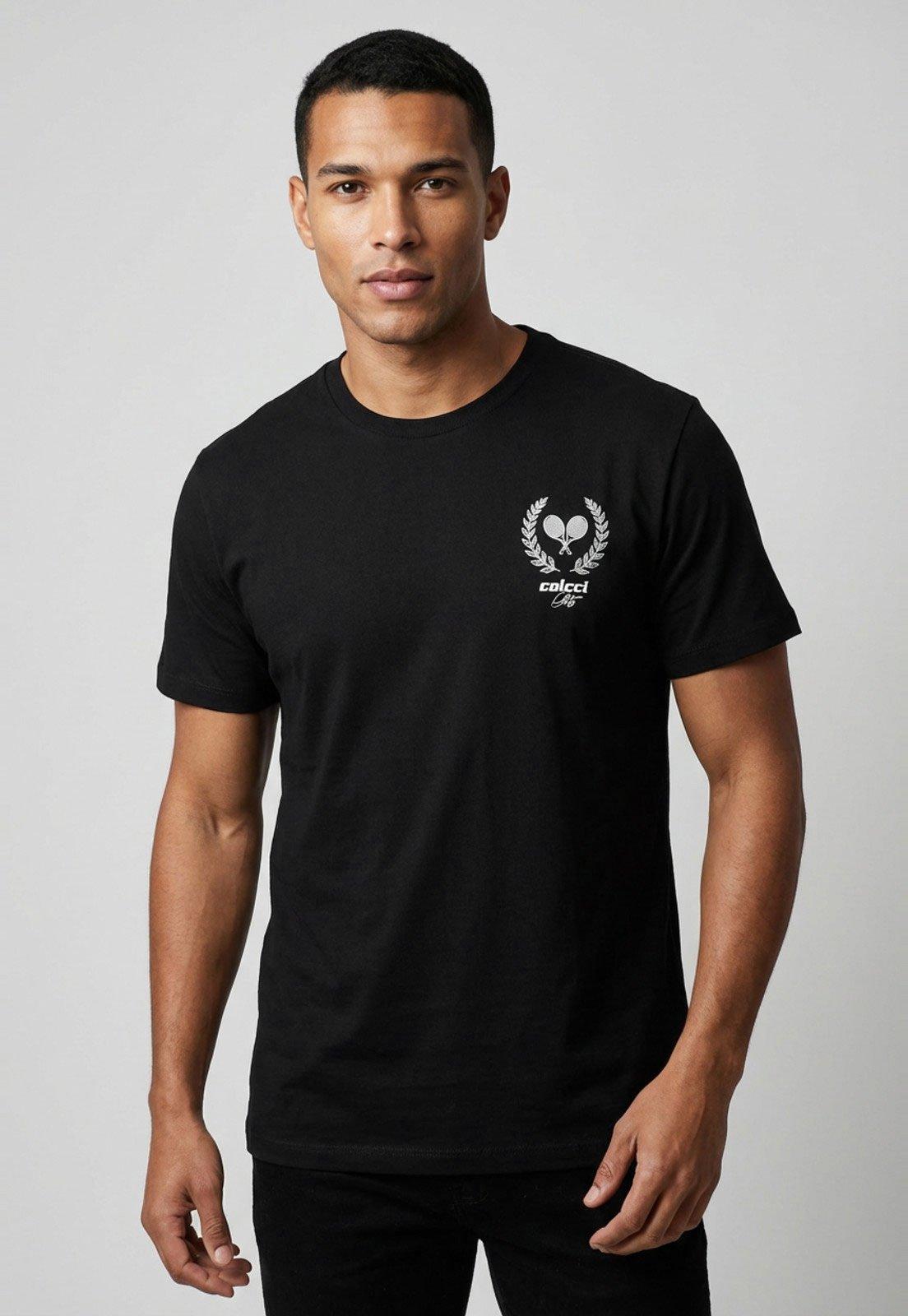 Camiseta Masculina Colcci Estampa Esportiva Preta