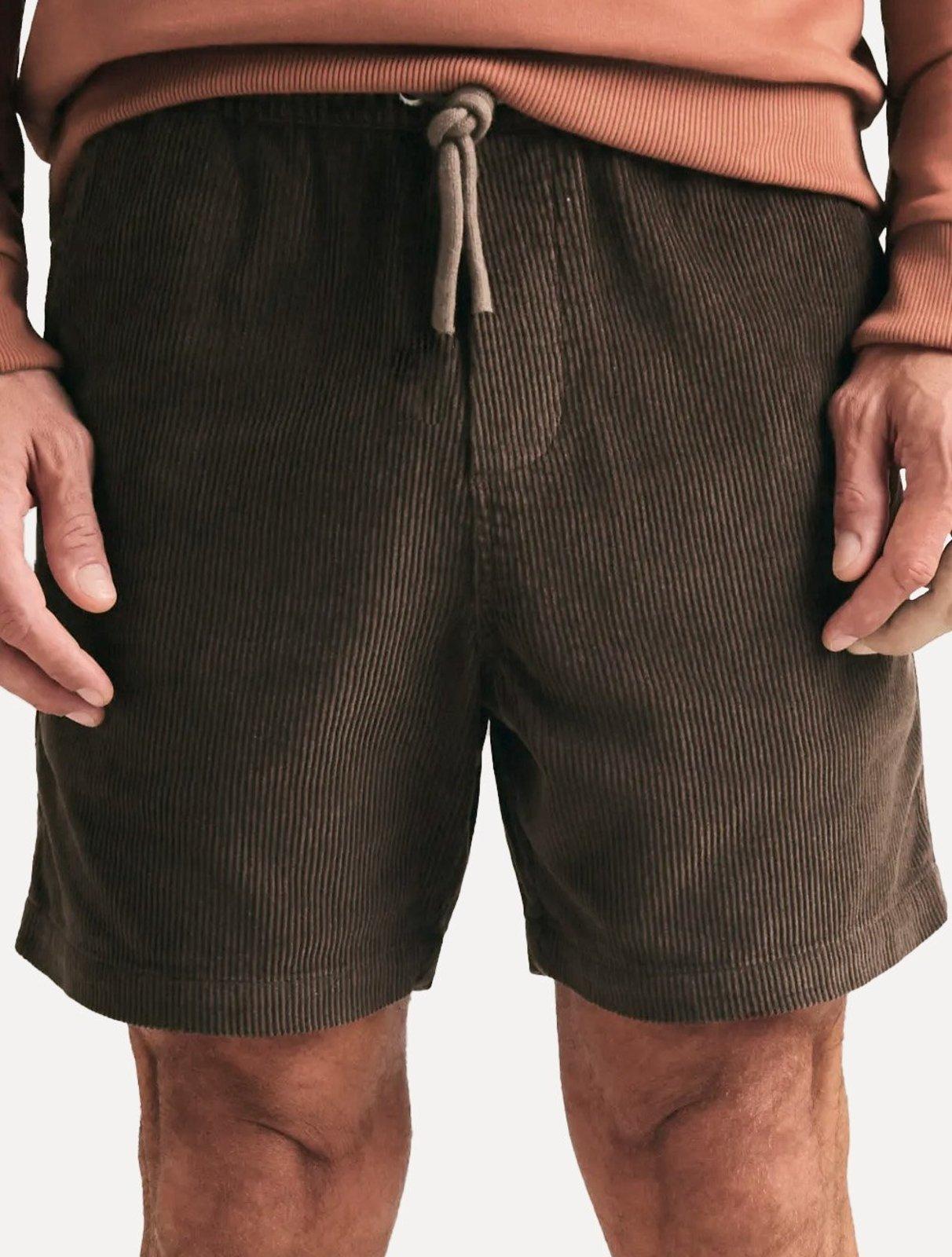 Bermuda Reserva Masculina Elástico Cotelê Marrom