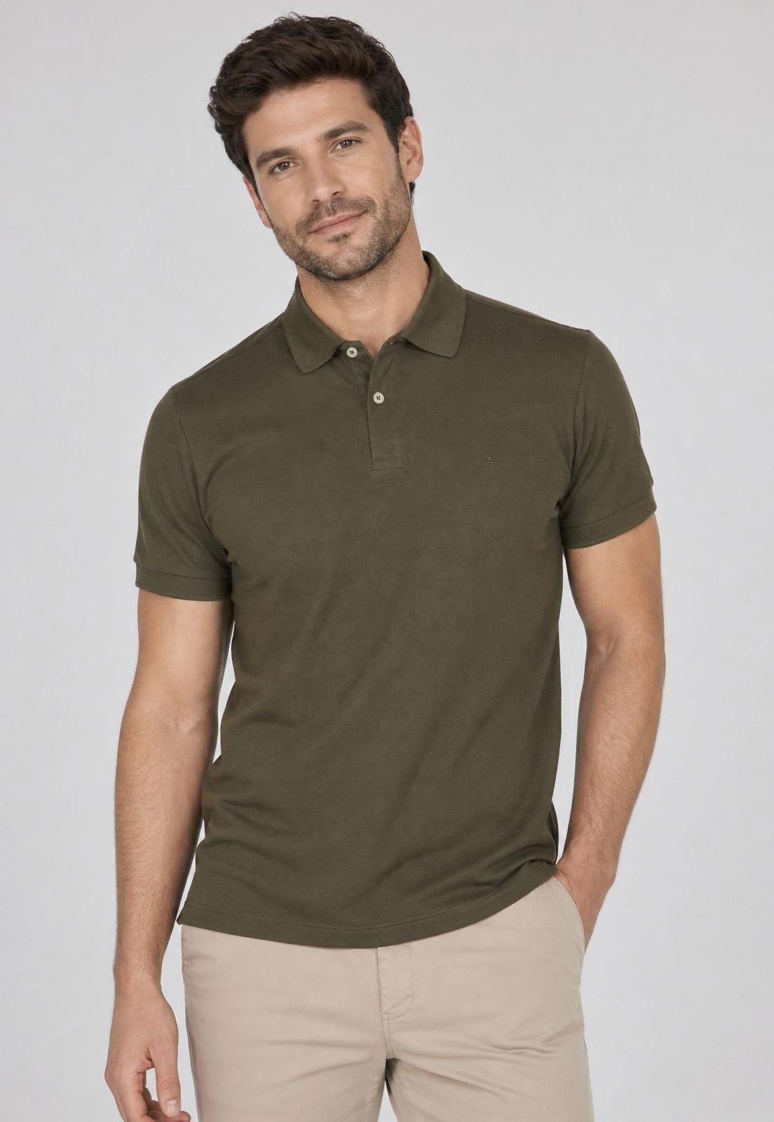 Polo Masculina Aramis Clássica Verde Oliva