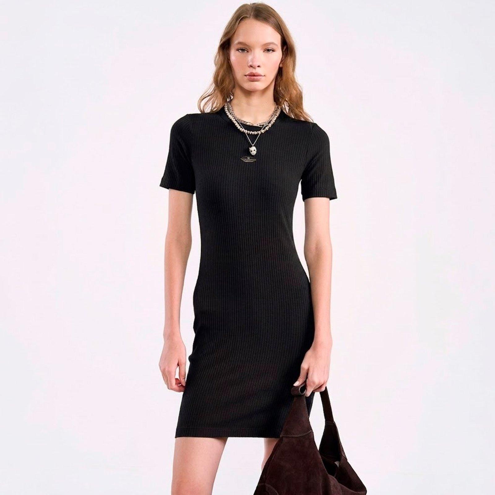 Vestido Curto Colcci Canelado In26 Preto Feminino