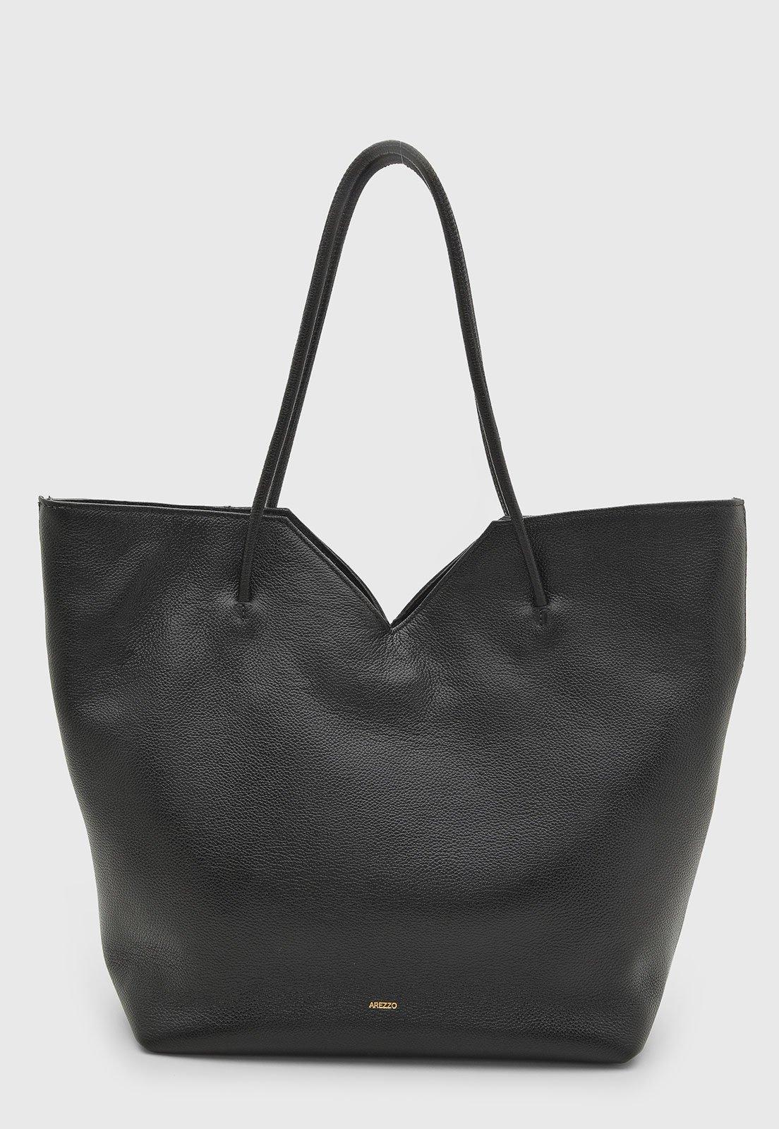 Bolsa Grande Feminina Arezzo Couro Preto