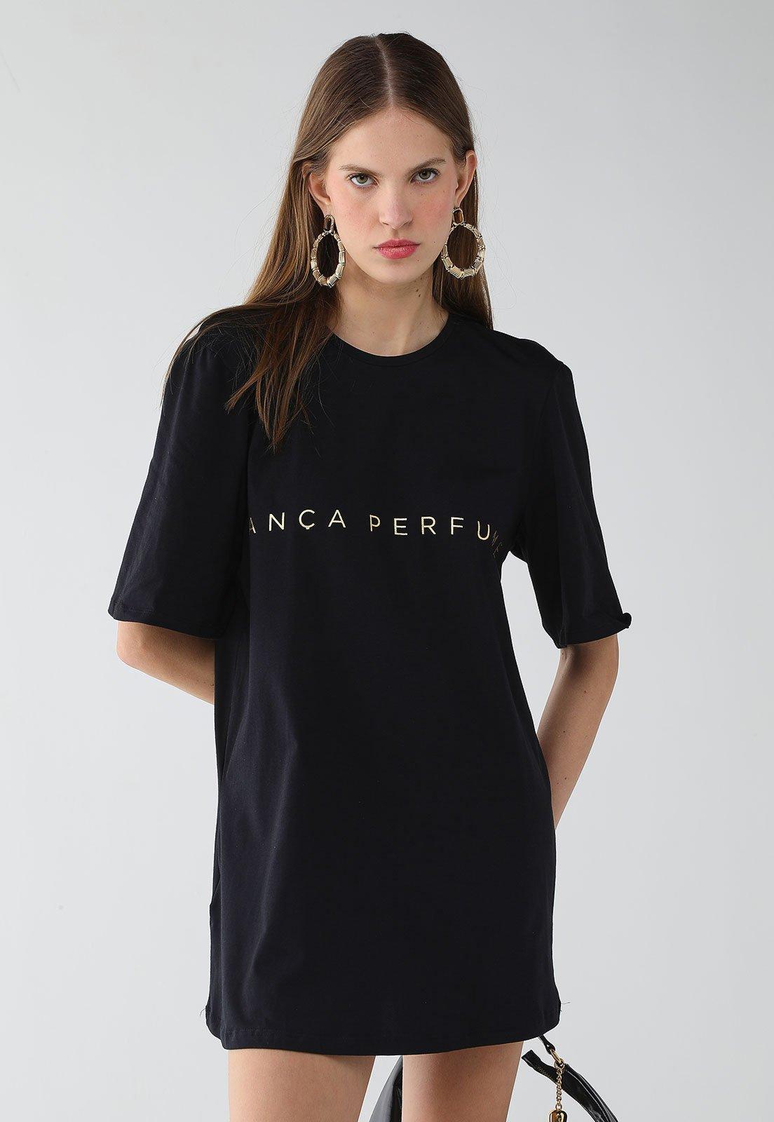 Vestido Feminino Lança Perfume T-Dress Logo Preta