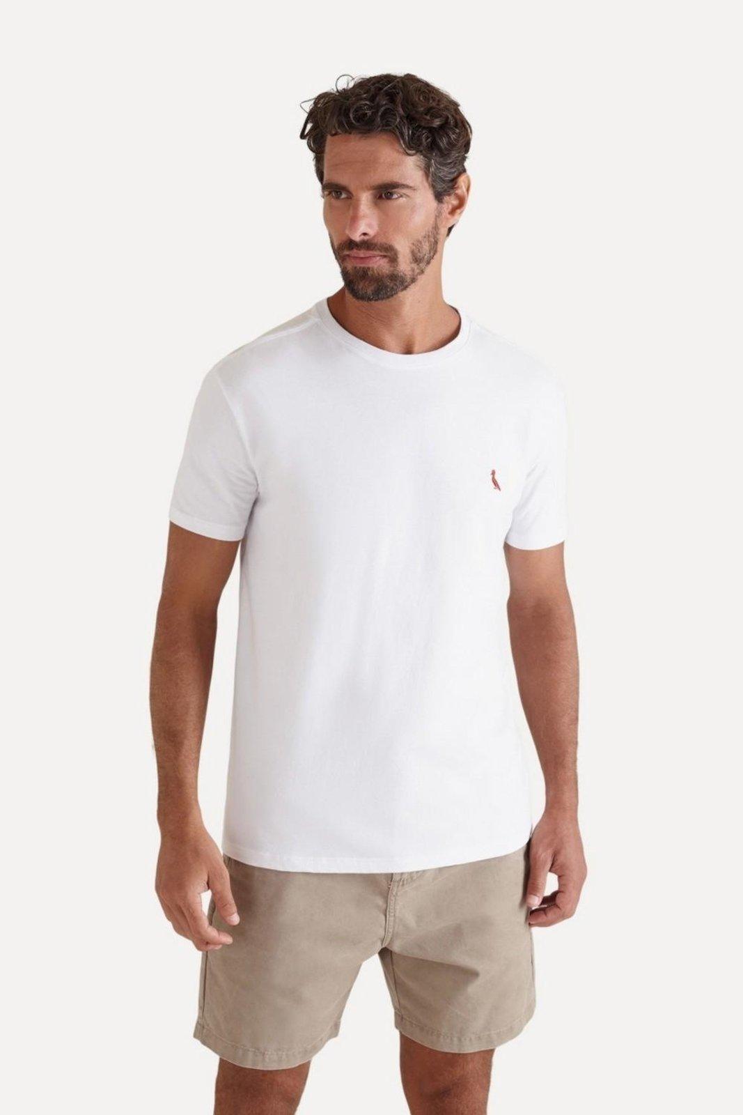 Camiseta Algodão Brasa Pica-Pau Bordado Reserva Branco