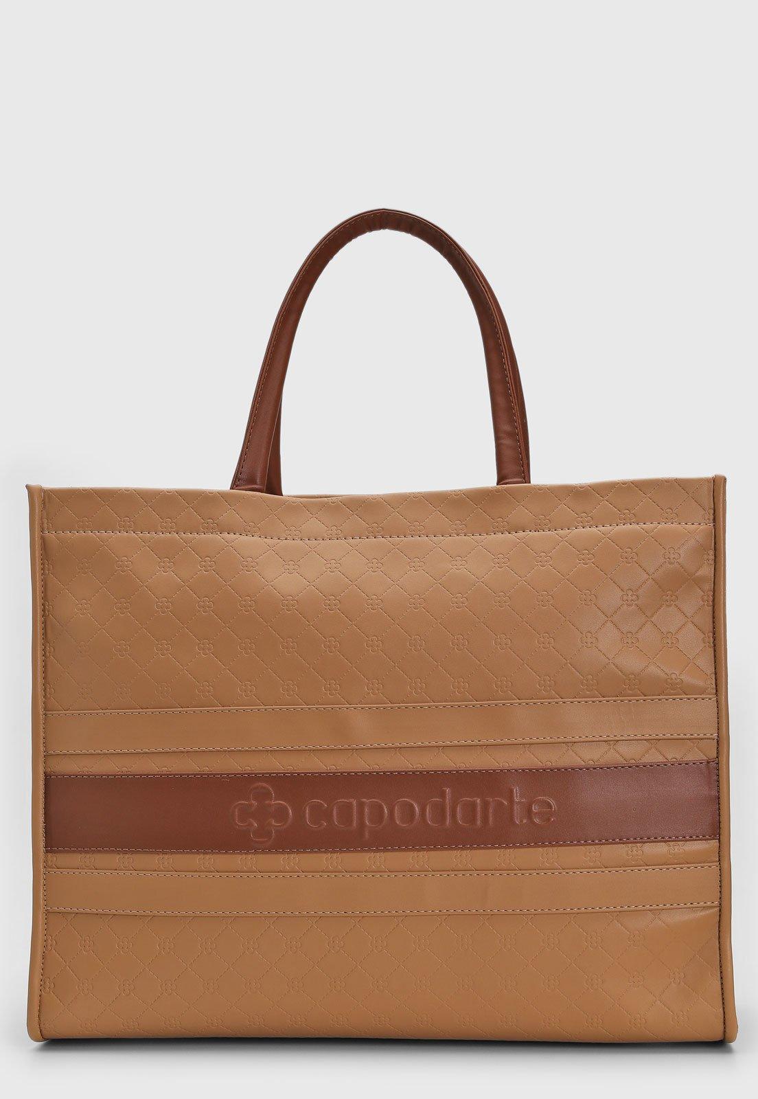 Bolsa Universitária Capodarte Tote Logo Caramelo