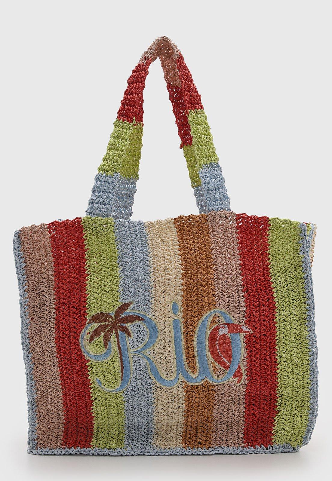 Bolsa FARM Listrada Rio Colorida Azul