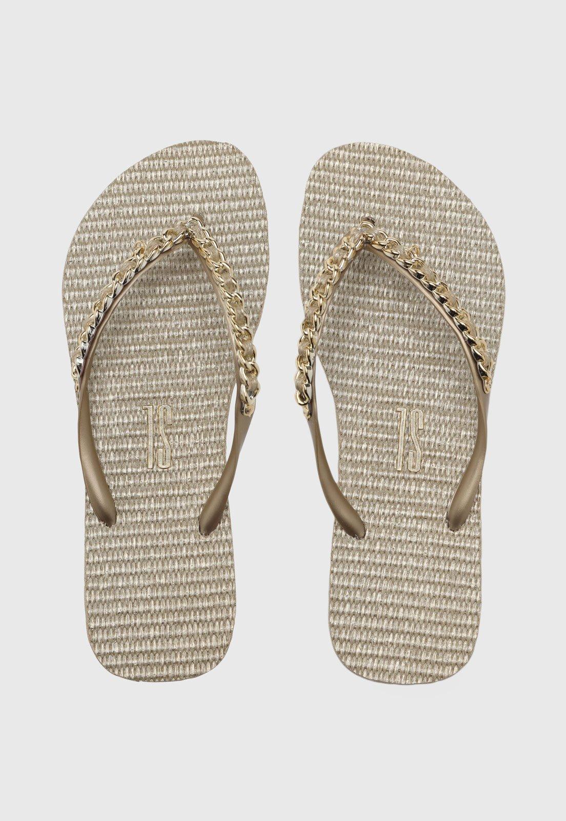 Chinelo Feminino Santa Lolla Corrente Bege