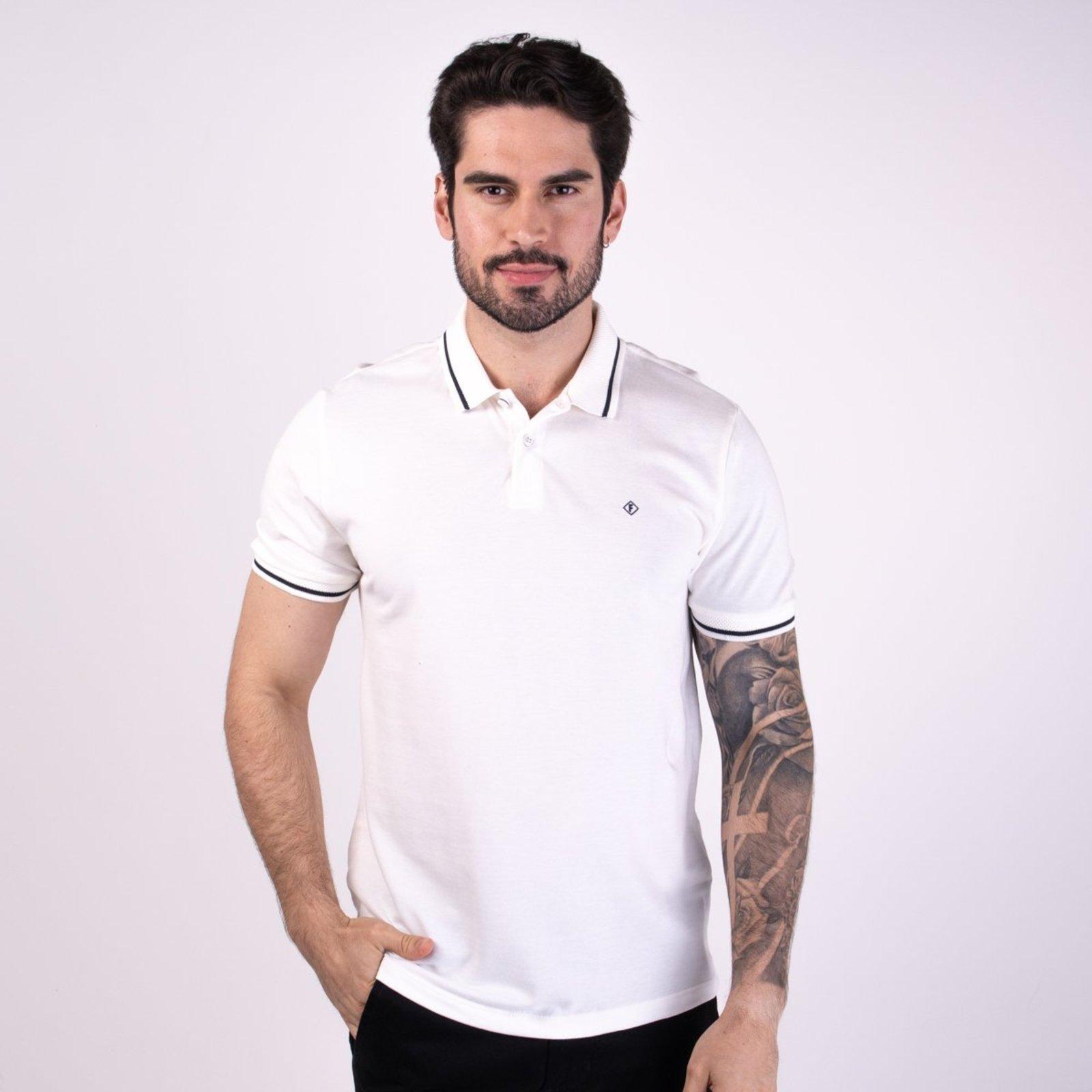 Camisa Polo Forum Gola Friso Texturizado Off White