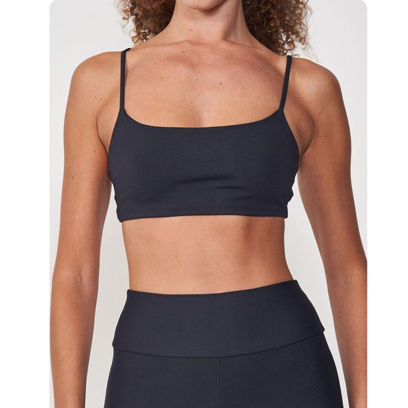 Top Feminino Colcci Sport Preto Alça Fina