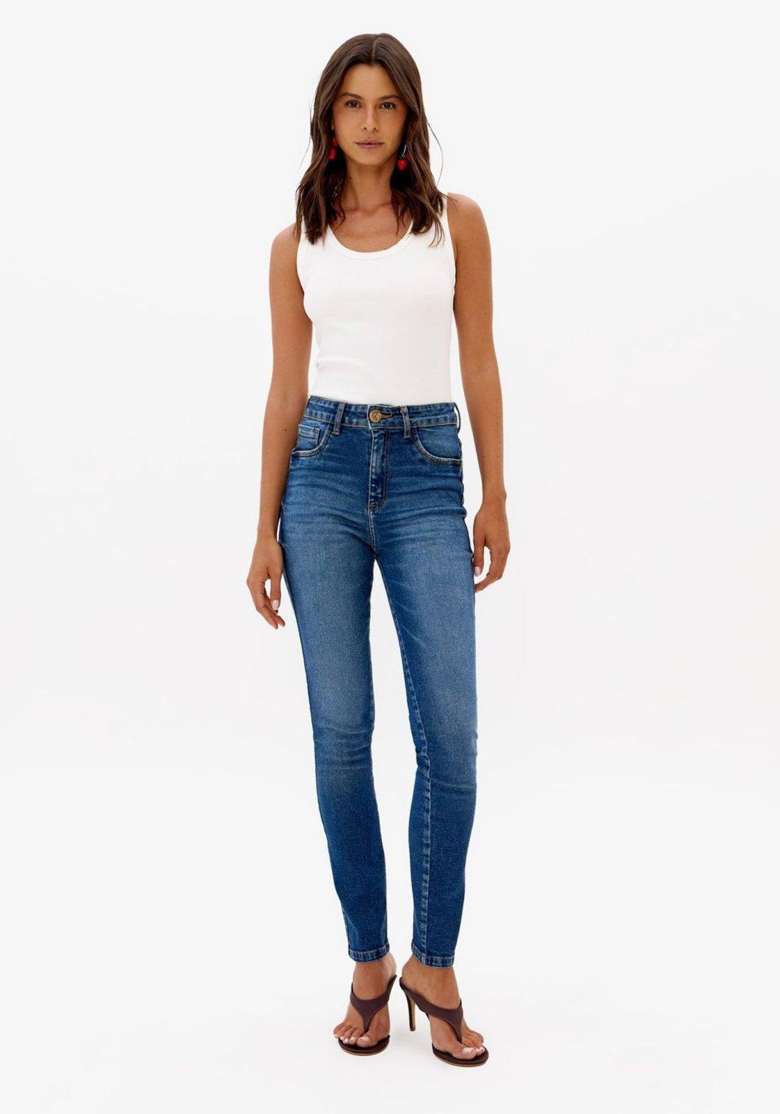 Calça Jeans Skinny Cintura Alta Lança Perfume