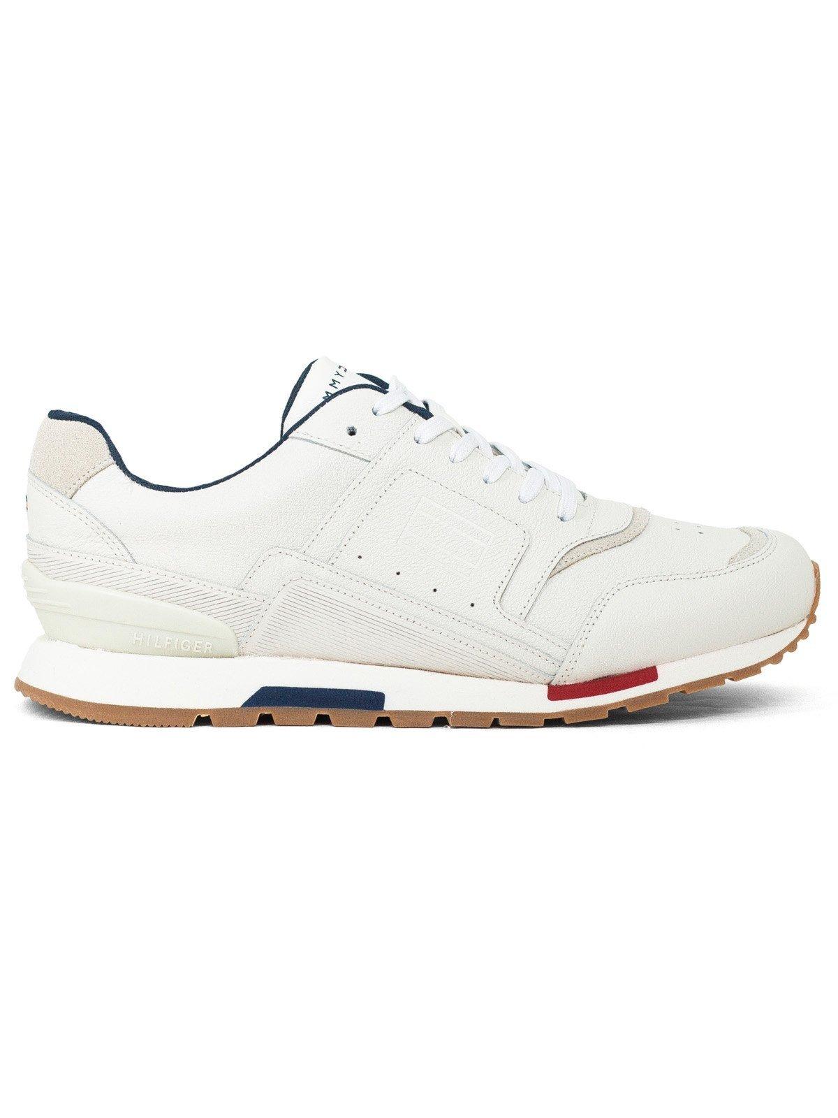 Tênis Masculino Tommy Hilfiger Dorian 1A Couro Confortável Cadarço Branco White