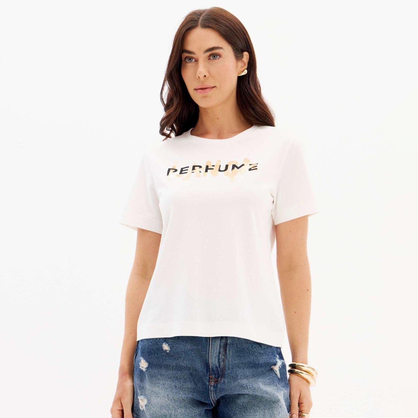Camiseta Lança Perfume With Name In25 Off White Feminino