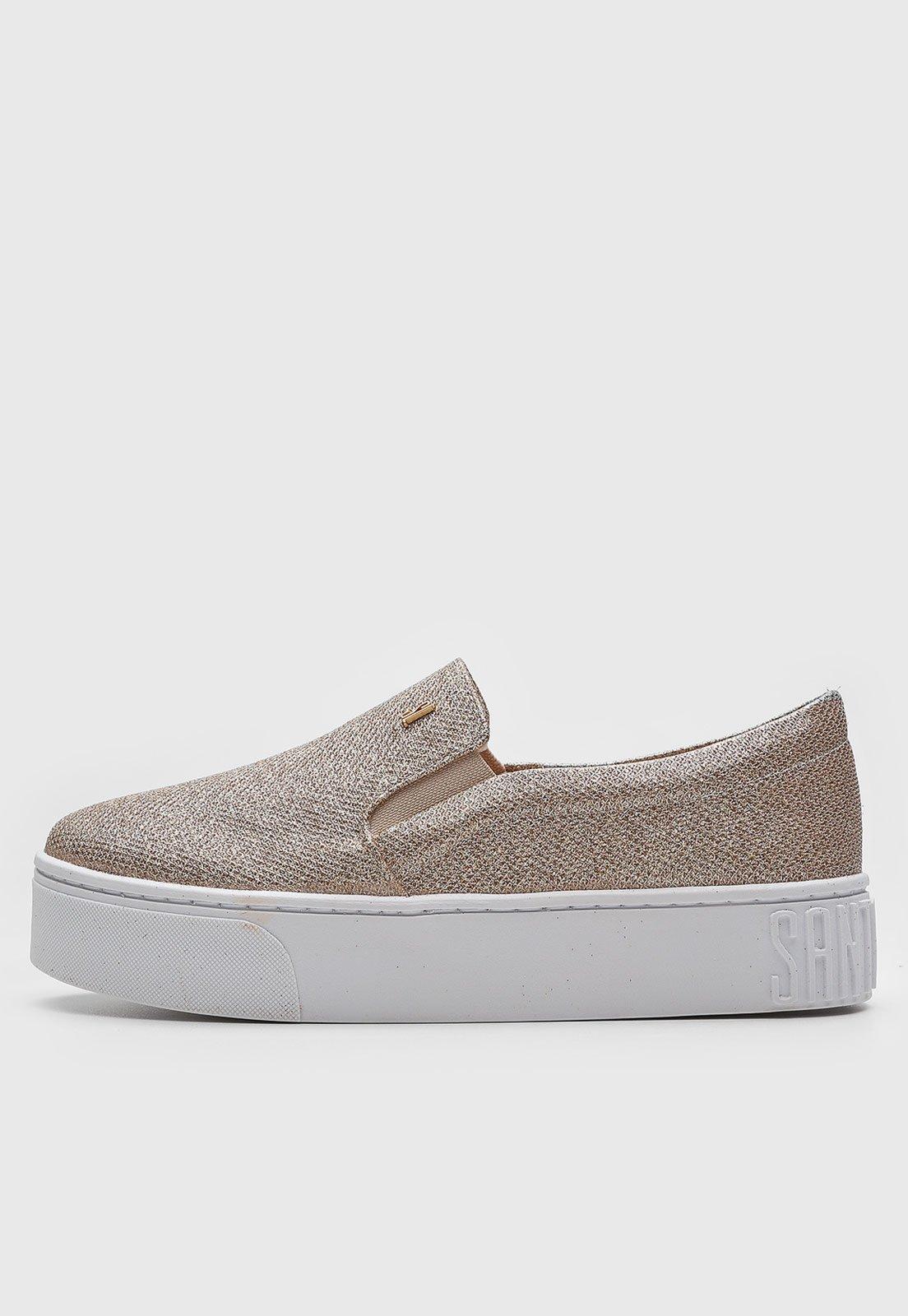 Tênis Slip On Flatform Santa Lolla Galaxxy Dourado