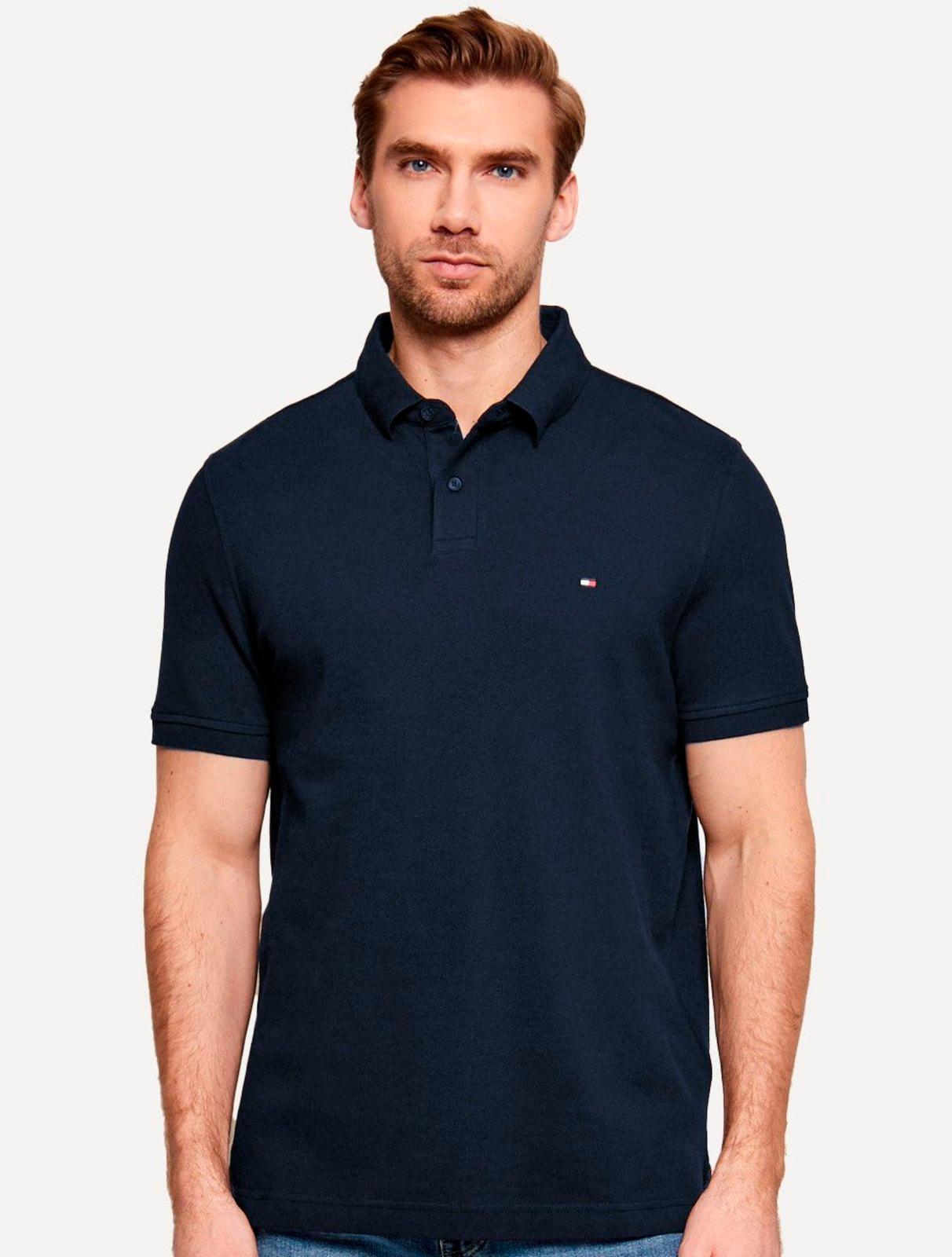 Polo Tommy Hilfiger Masculina Regular Piquet 1985 Azul Escuro