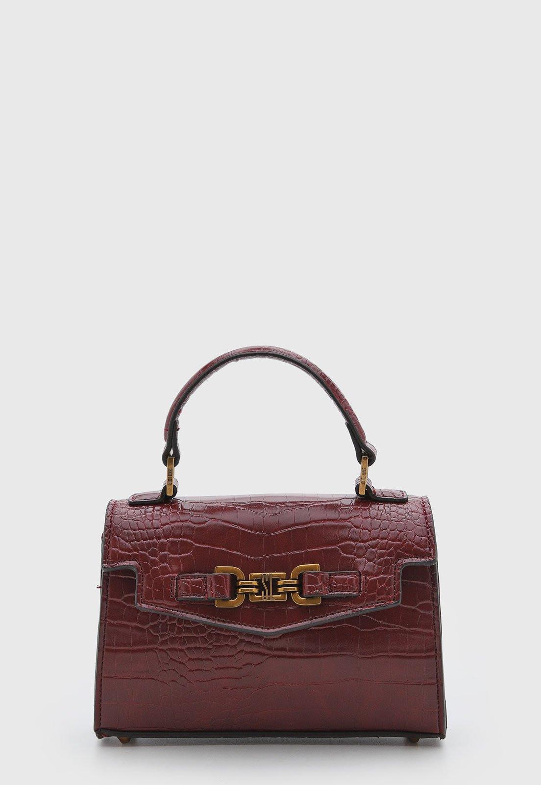 Bolsa Feminina Santa Lolla Textura Croco Burgundy