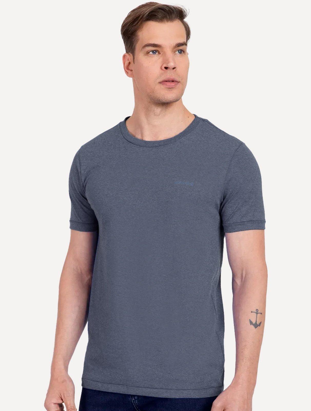 Camiseta Aramis Masculina Eco Lisa Azul Mescla